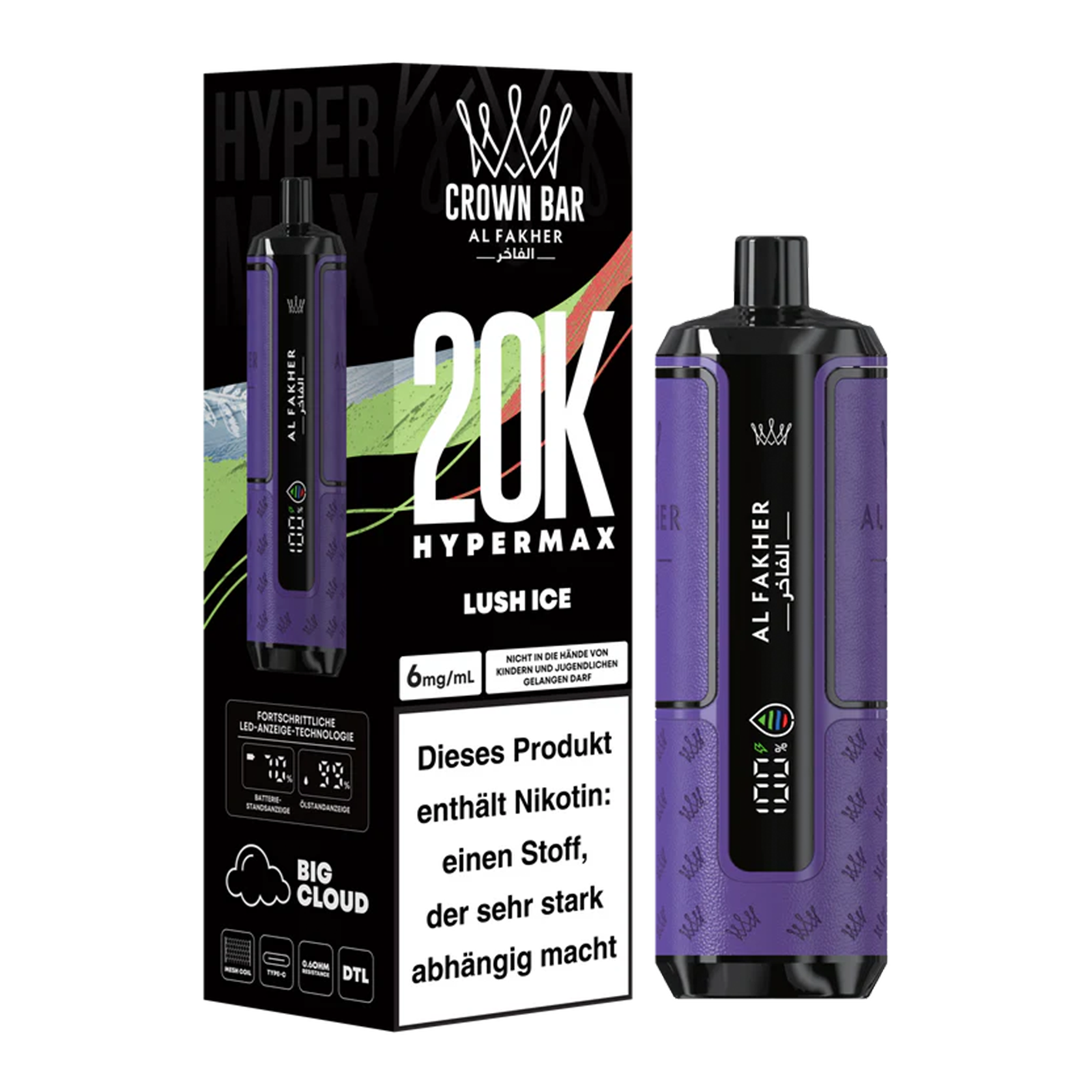 Al Fakher - Crown Bar - Hypermax - 20k - Lush Ice 2