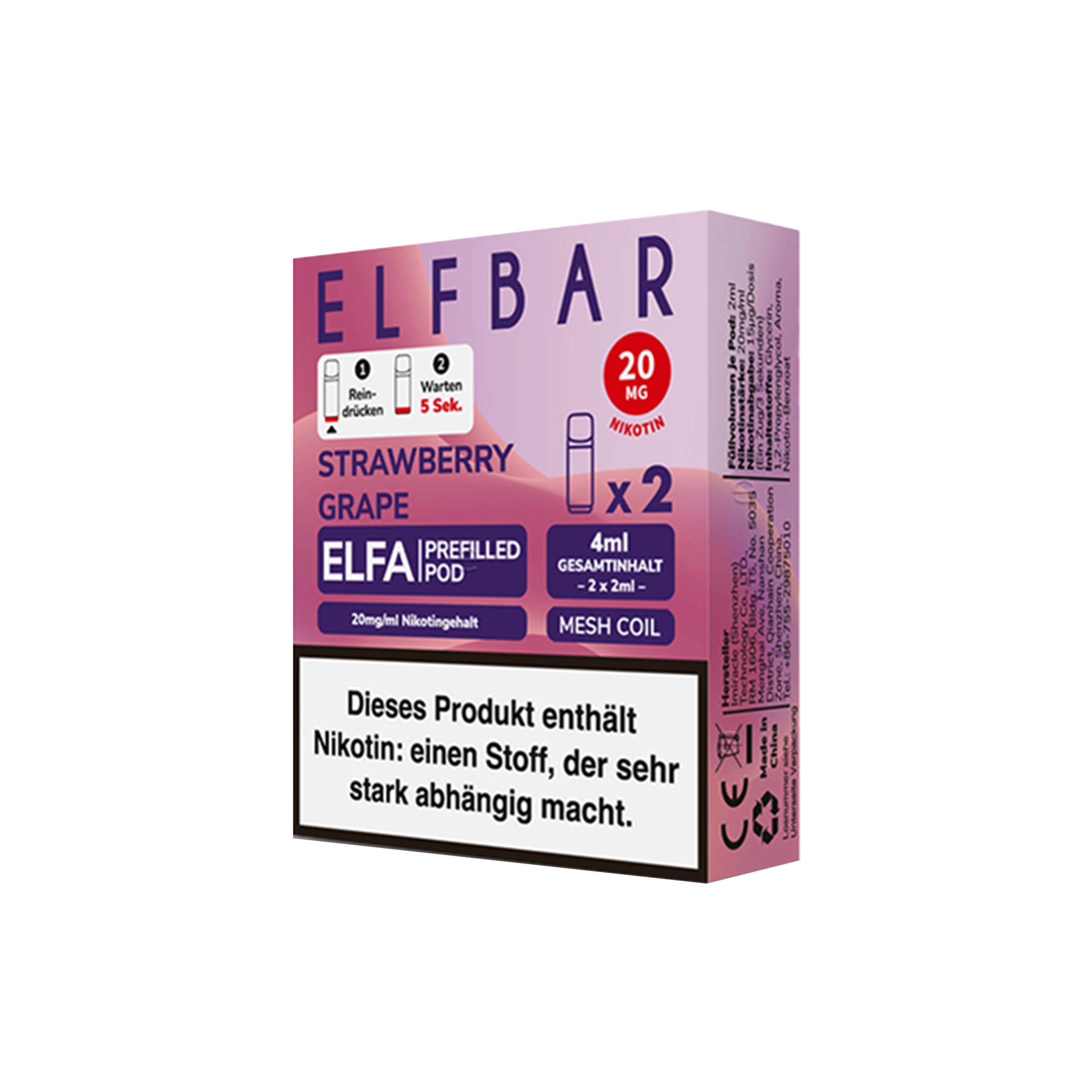 Elf Bar ELFA CP Prefilled Pod Strawberry Grape | Neue Liquid Sorten1