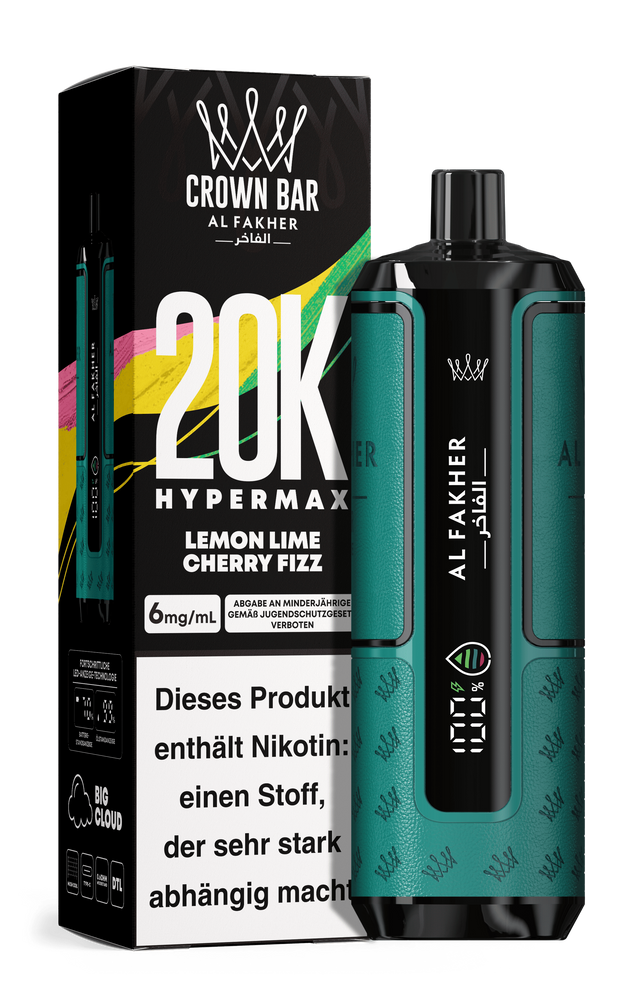 Al Fakher - Crown Bar - Hypermax - 20k - Lemon Lime Cherry Fizz 1