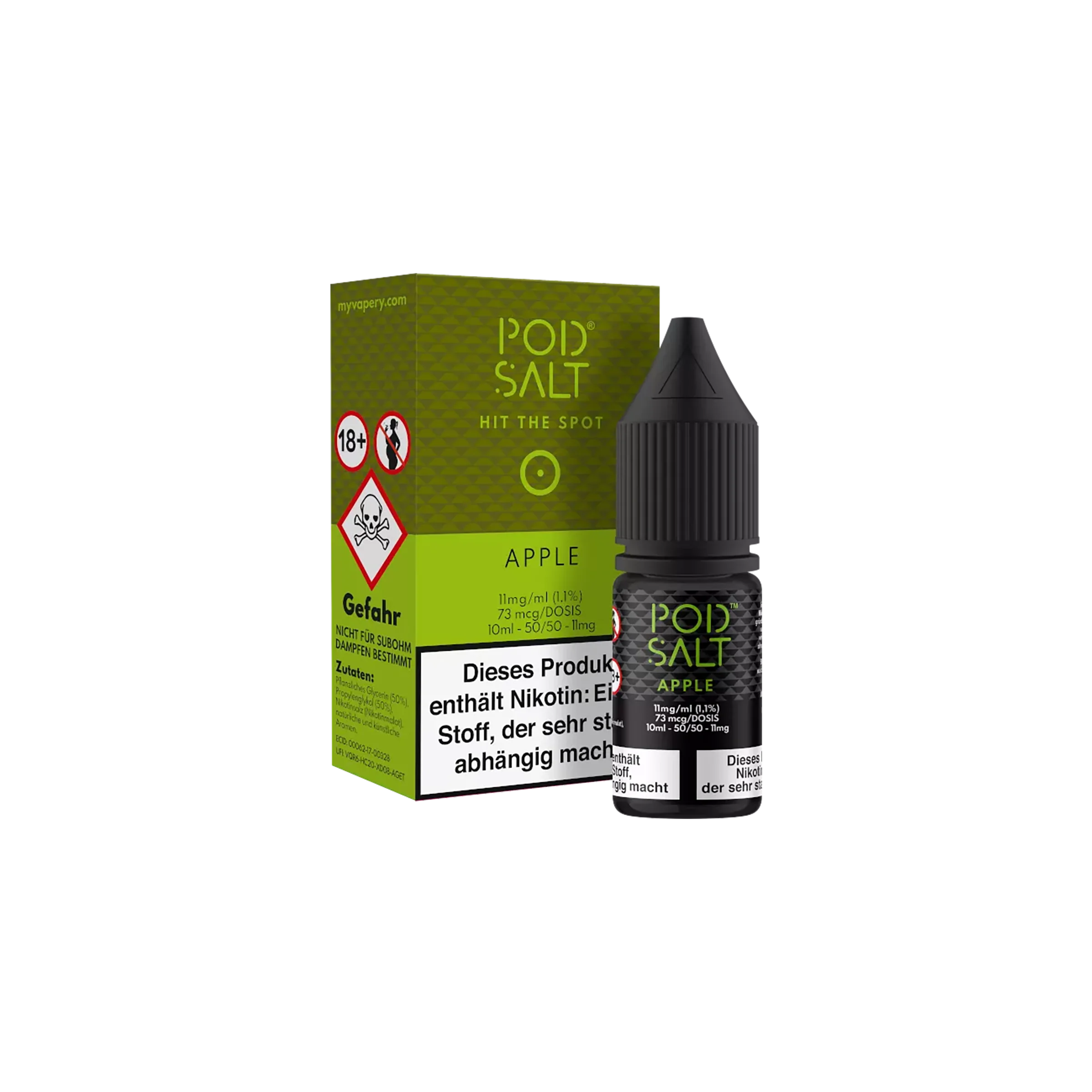 Pod Salt - E-Liquid - NicSalt - Apple - 10 ml - 11 mg