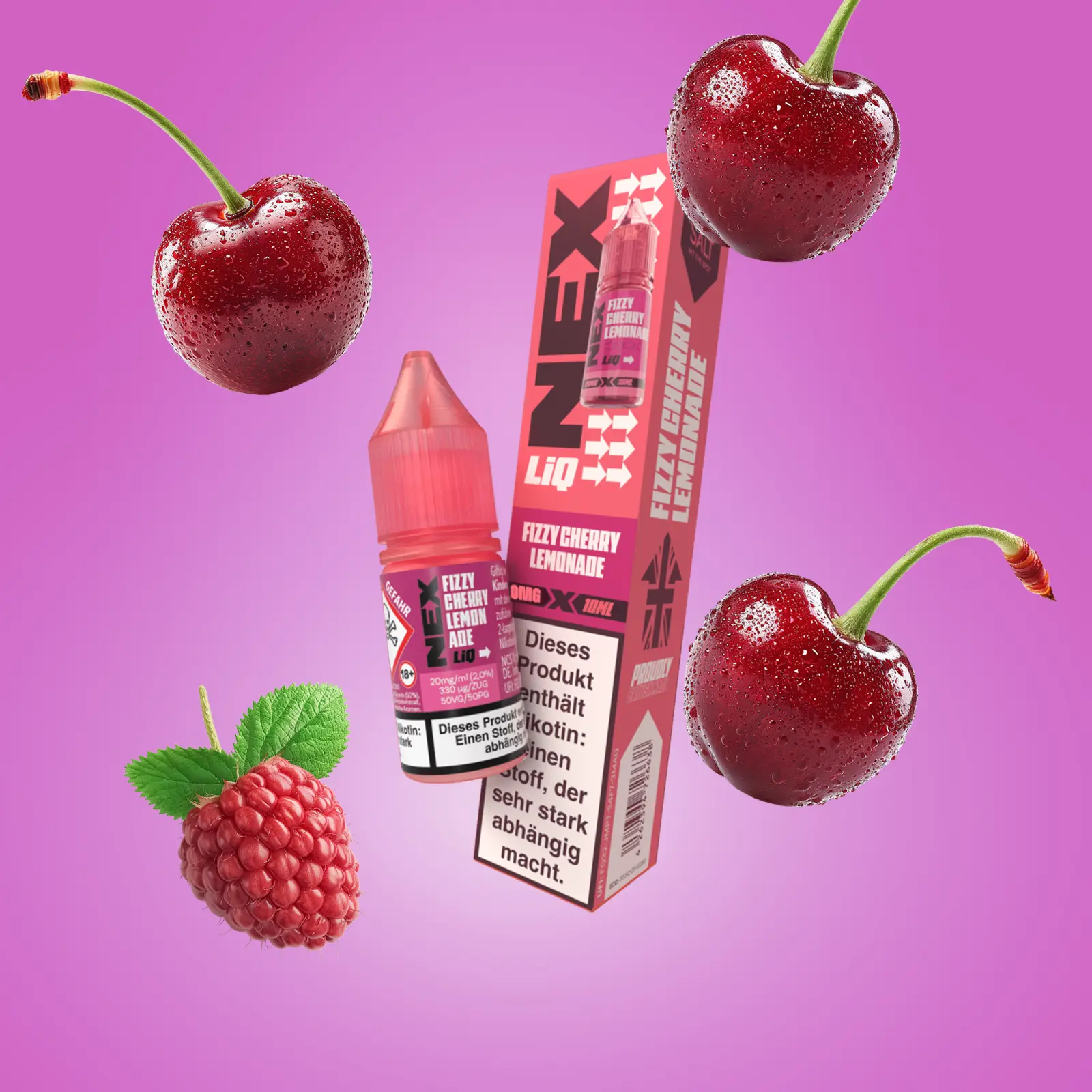 NexLiq - Pod Salt- NicSalt - 10 ml 0 mg Fizzy Cherry Lemonade 1