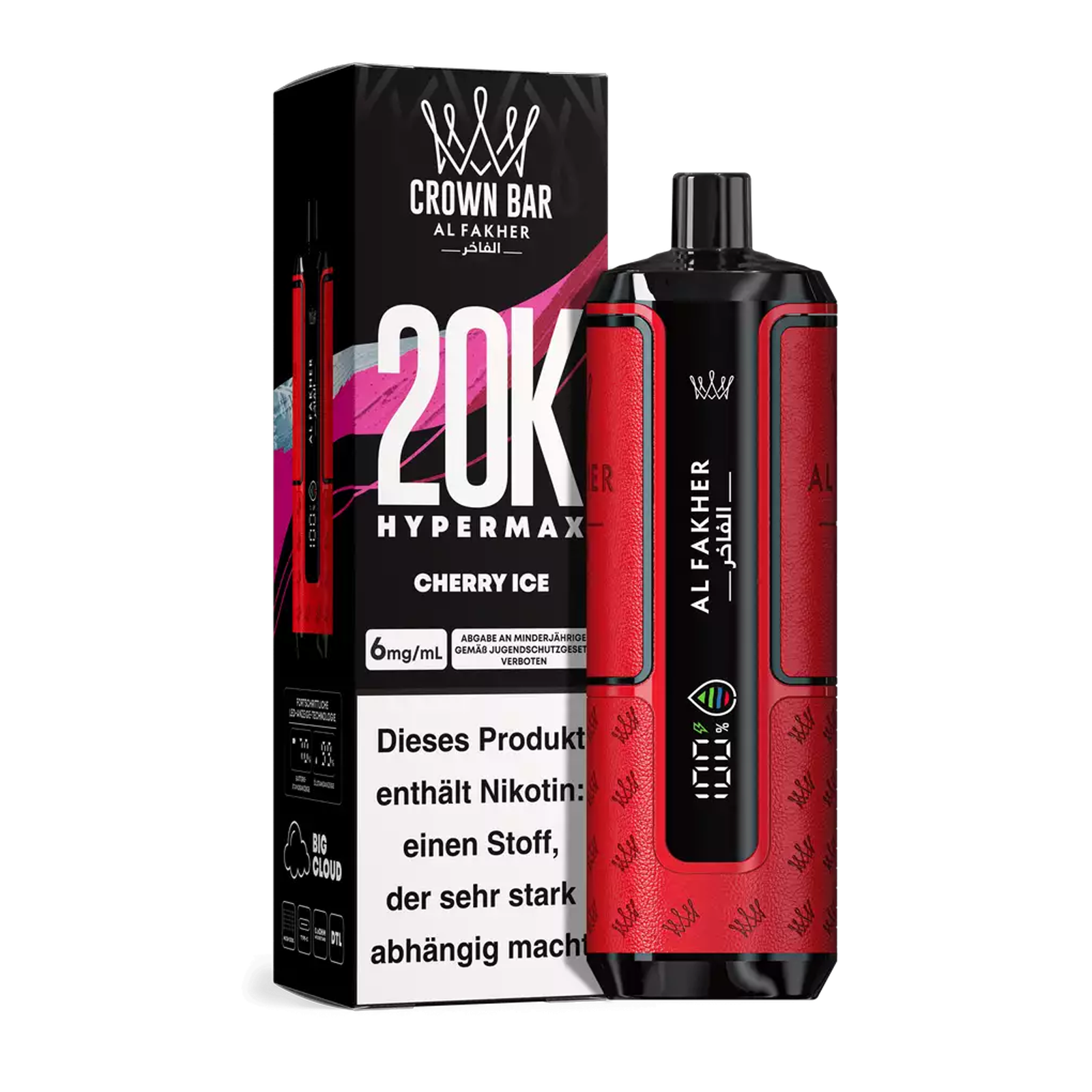 Al Fakher - Crown Bar - Hypermax - 20k - Cherry Ice 1