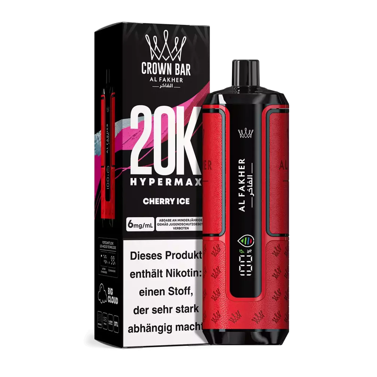 Al Fakher - Crown Bar - Hypermax - 20k - Cherry Ice 1