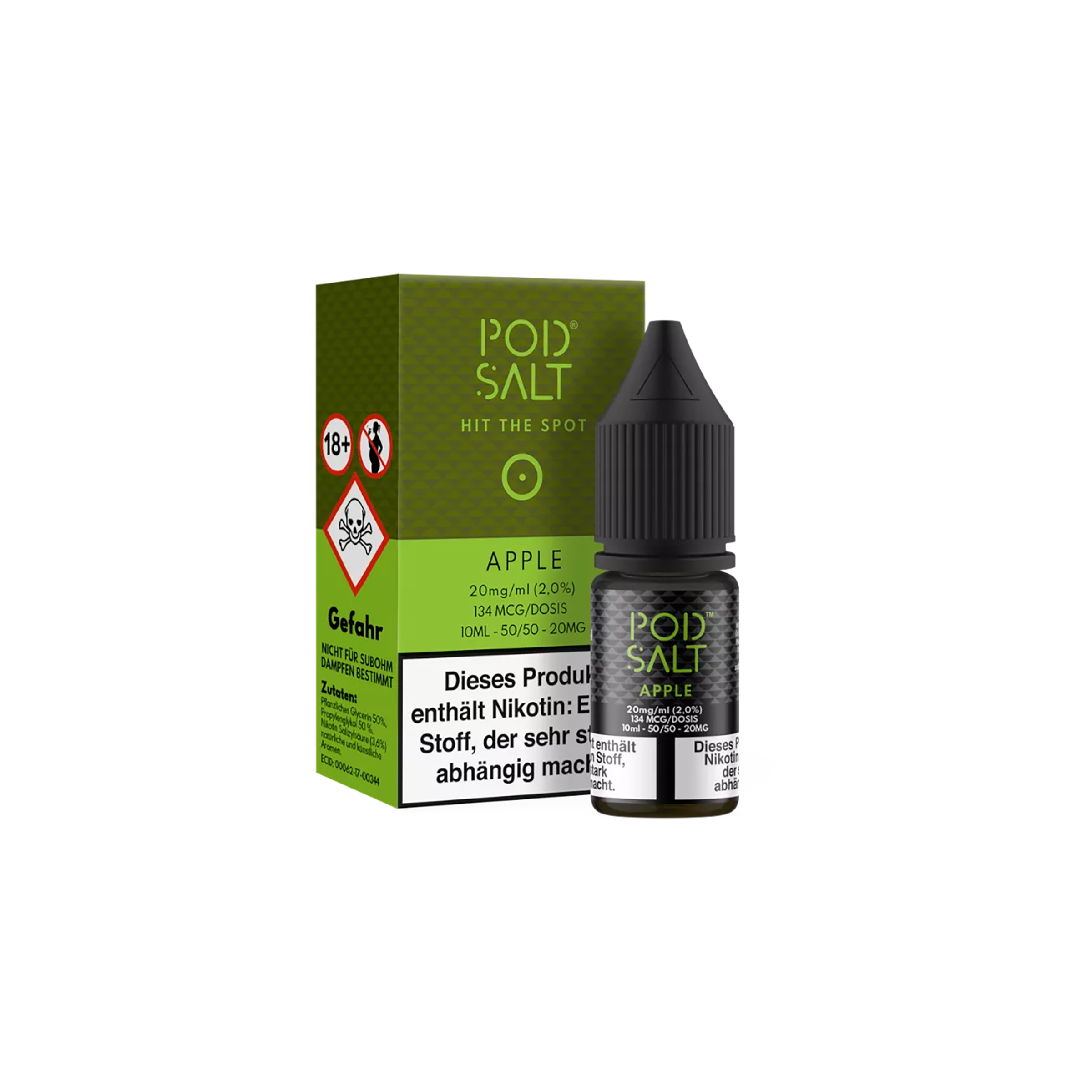 Pod Salt - E-Liquid - NicSalt - Apple - 10 ml - 20 mg