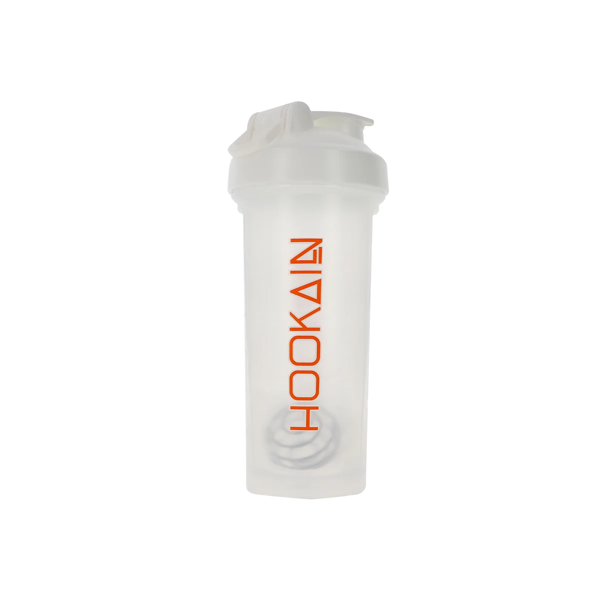 Hookain Shaker White Orange – Protein Shaker 600 ml mit Edelstahlkugel & UV-Logo 1 Hookain Shaker White Orange – Protein Shaker 600 ml mit Edelstahlkugel & UV-Logo 1