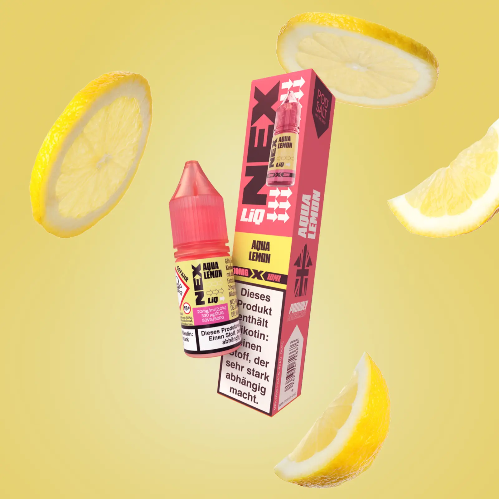NexLiq - Pod Salt- NicSalt - 10 ml 10 mg Aqua Lemon 1