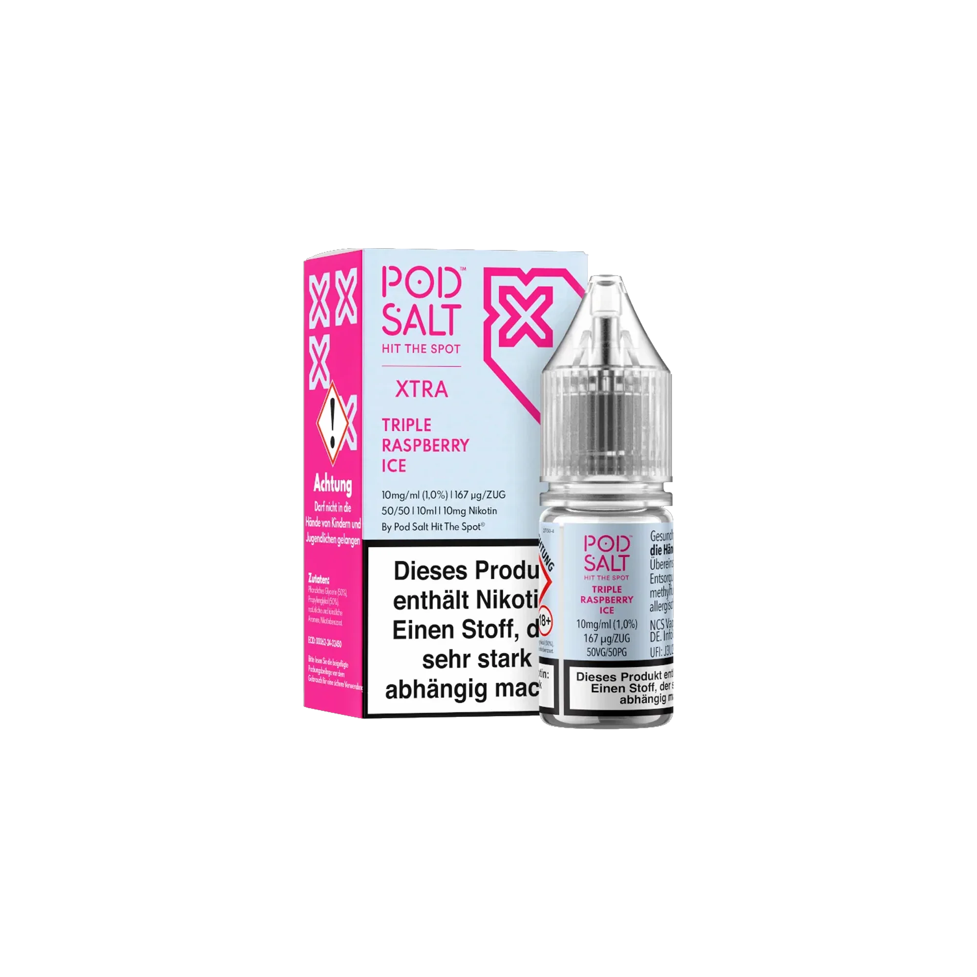 Pod Salt Xtra Nikotinsalz E-Liquid Triple Raspberry Ice 10 ml mit 10 mg günstig bestellen 2