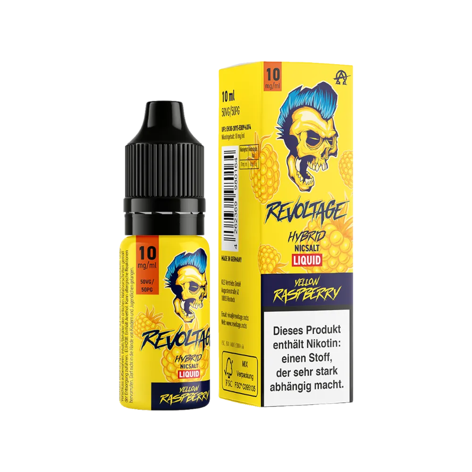 Revoltage - E-Liquid - Nikotinsalz - Yellow Raspberry - 10 ml - 10 mg 2