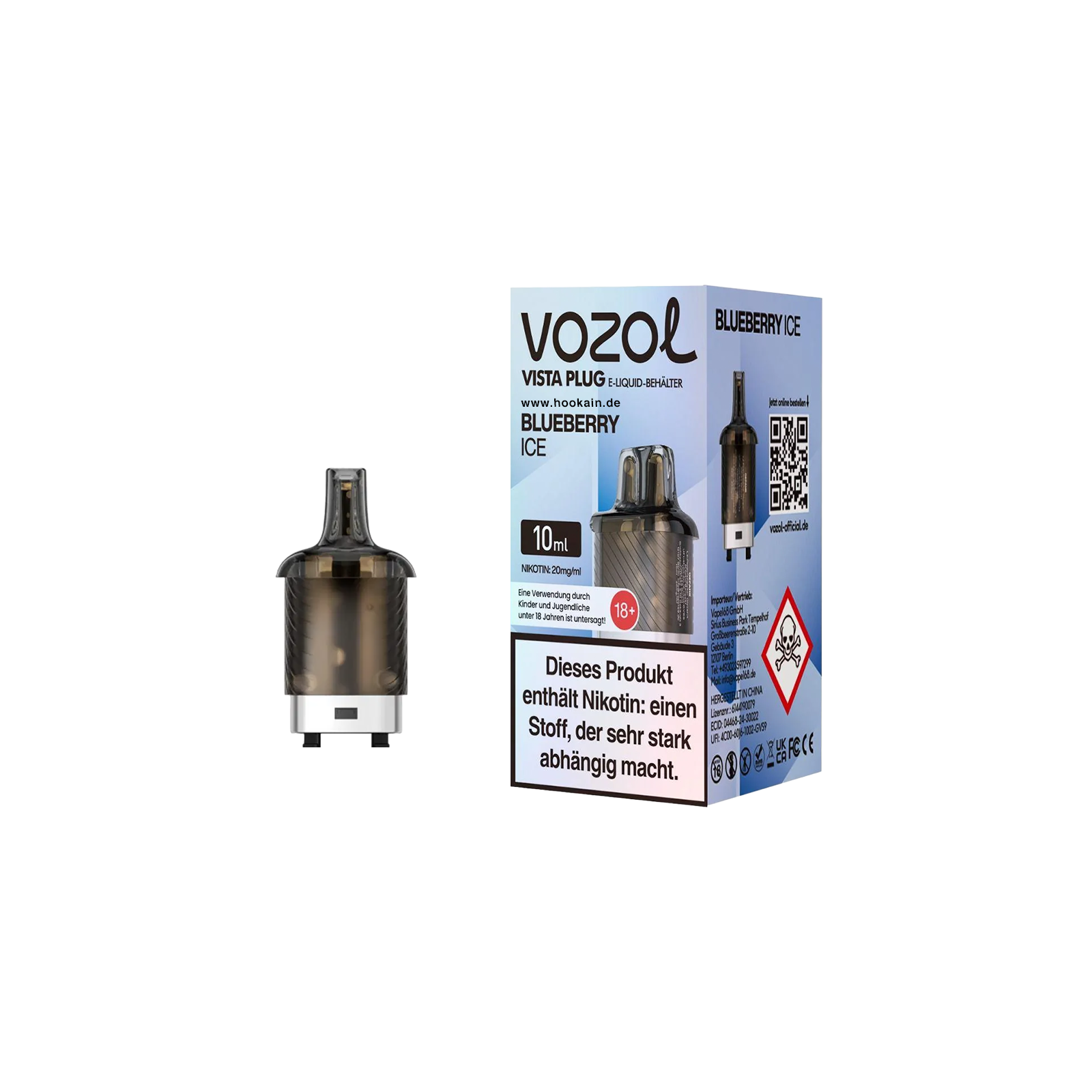 Vozol Vista Plug Blueberry Ice 10ml Pod – 15.000 Züge
