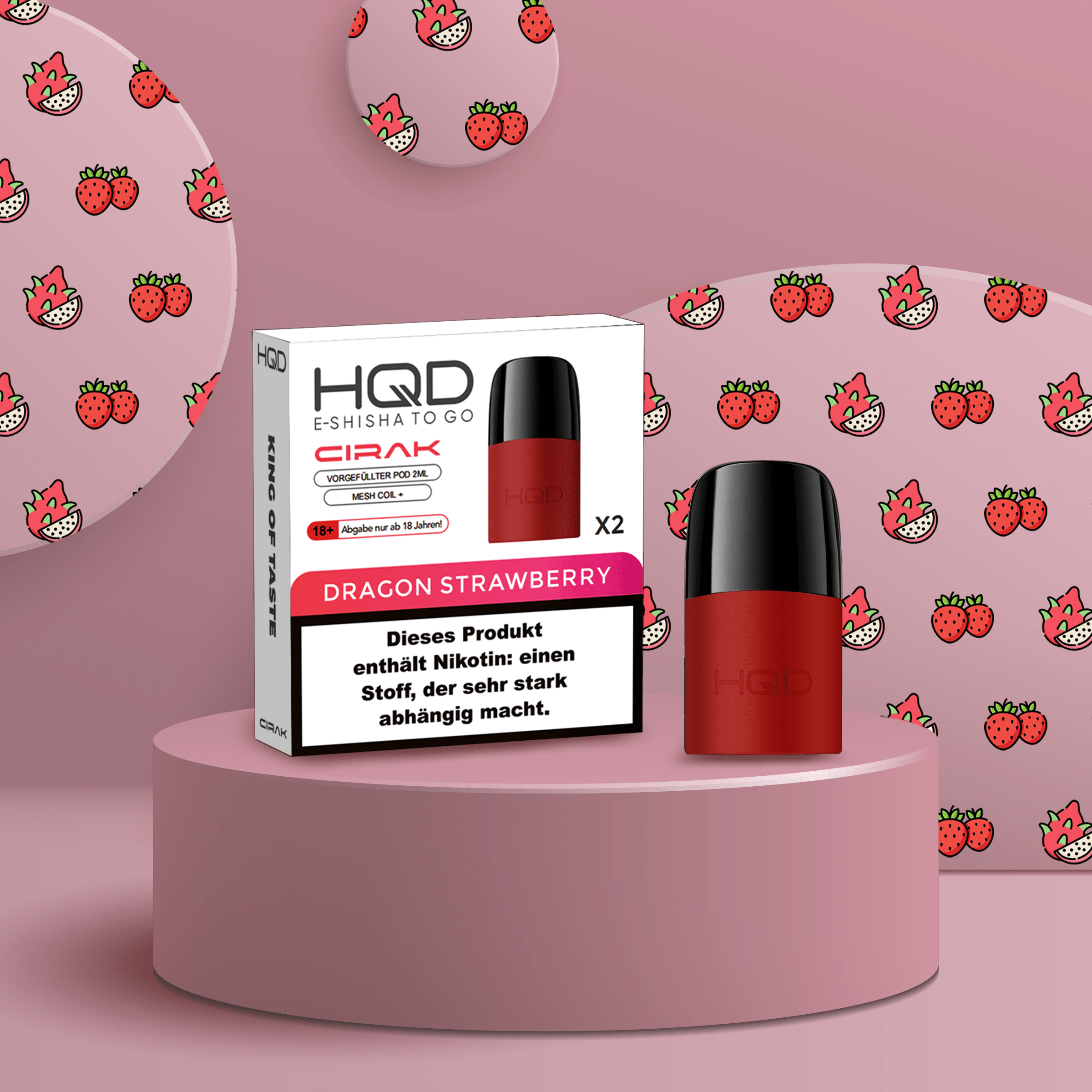 HQD - Cirak - Prefilled Pod - Dragon Strawberry | E-Liquid Vape Sorten g&uuml;nstig kaufen1