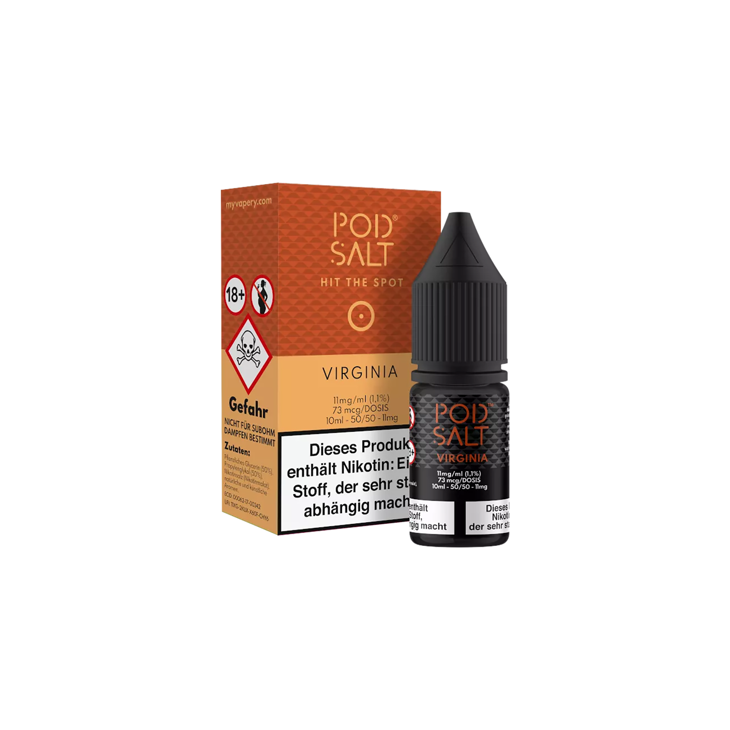 Pod Salt - E-Liquid - NicSalt - Virginia - 10 ml - 11 mg