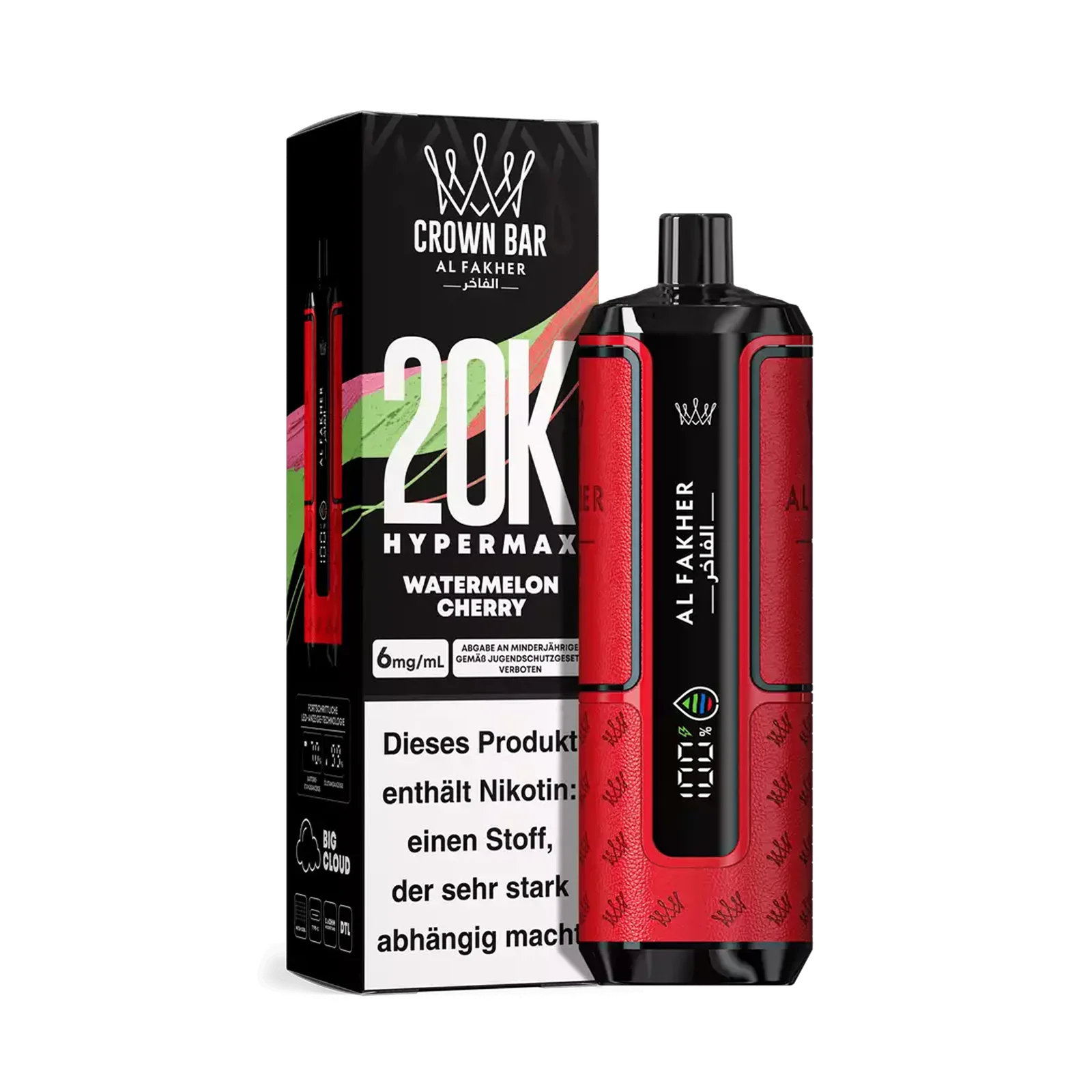 Al Fakher - Crown Bar - Hypermax - 20k - Watermelon Cherry1