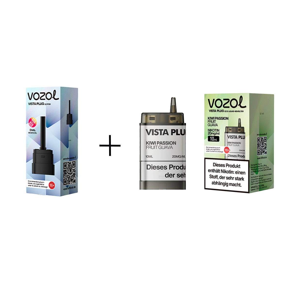 Vozol - Vista Plug Set - EZ Pod - Kiwi Passion Fruit Guava + Empty Pod