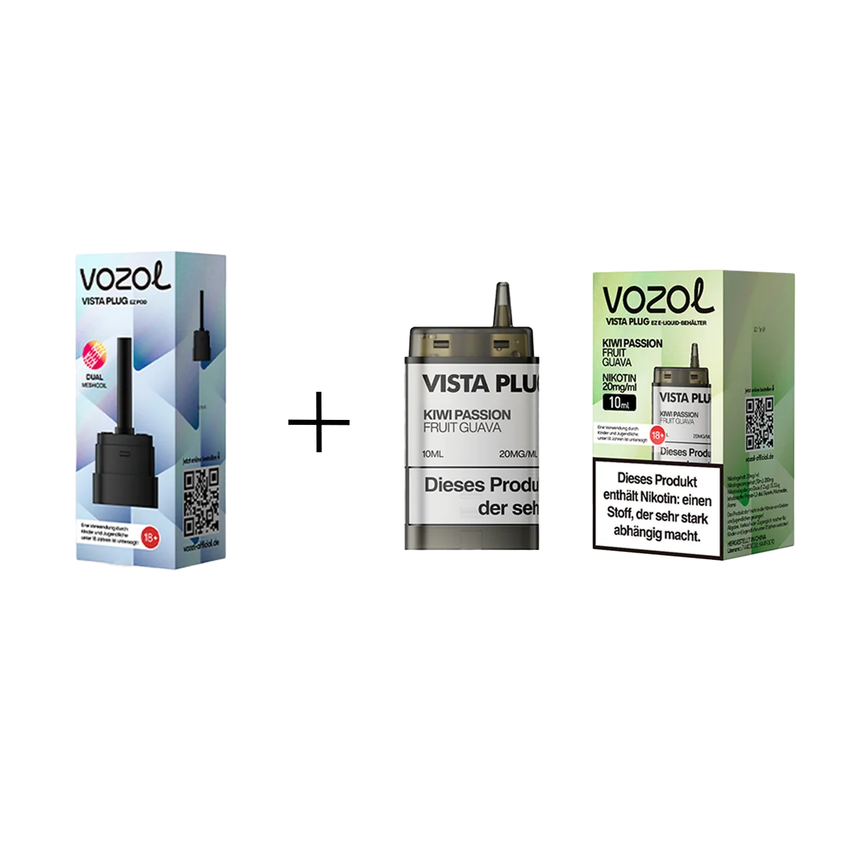 Vozol - Vista Plug Set - EZ Pod - Kiwi Passion Fruit Guava + Empty Pod