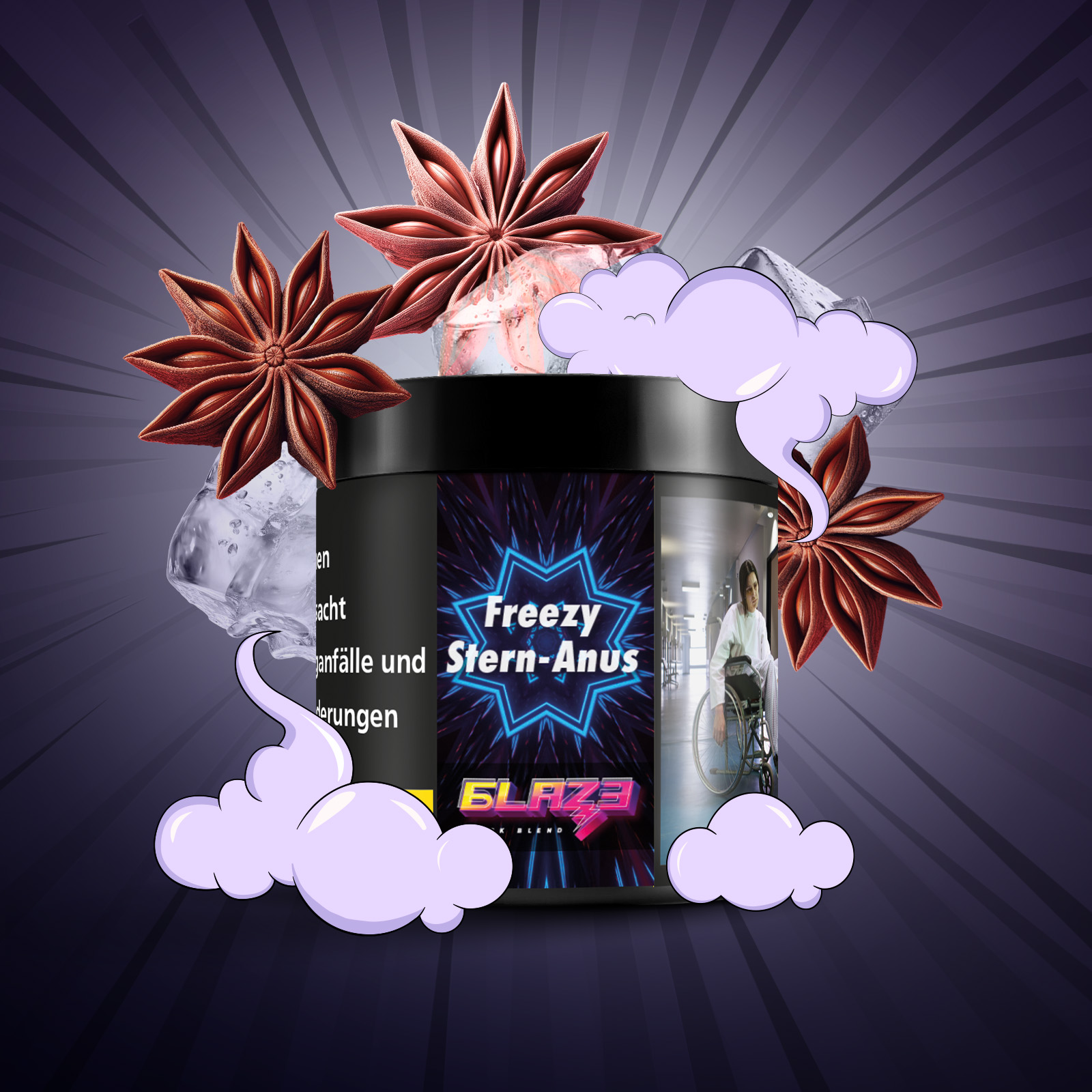 BLAZE Freezy Stern Anus 50g – Sternanis & Menthol Shishatabak  1