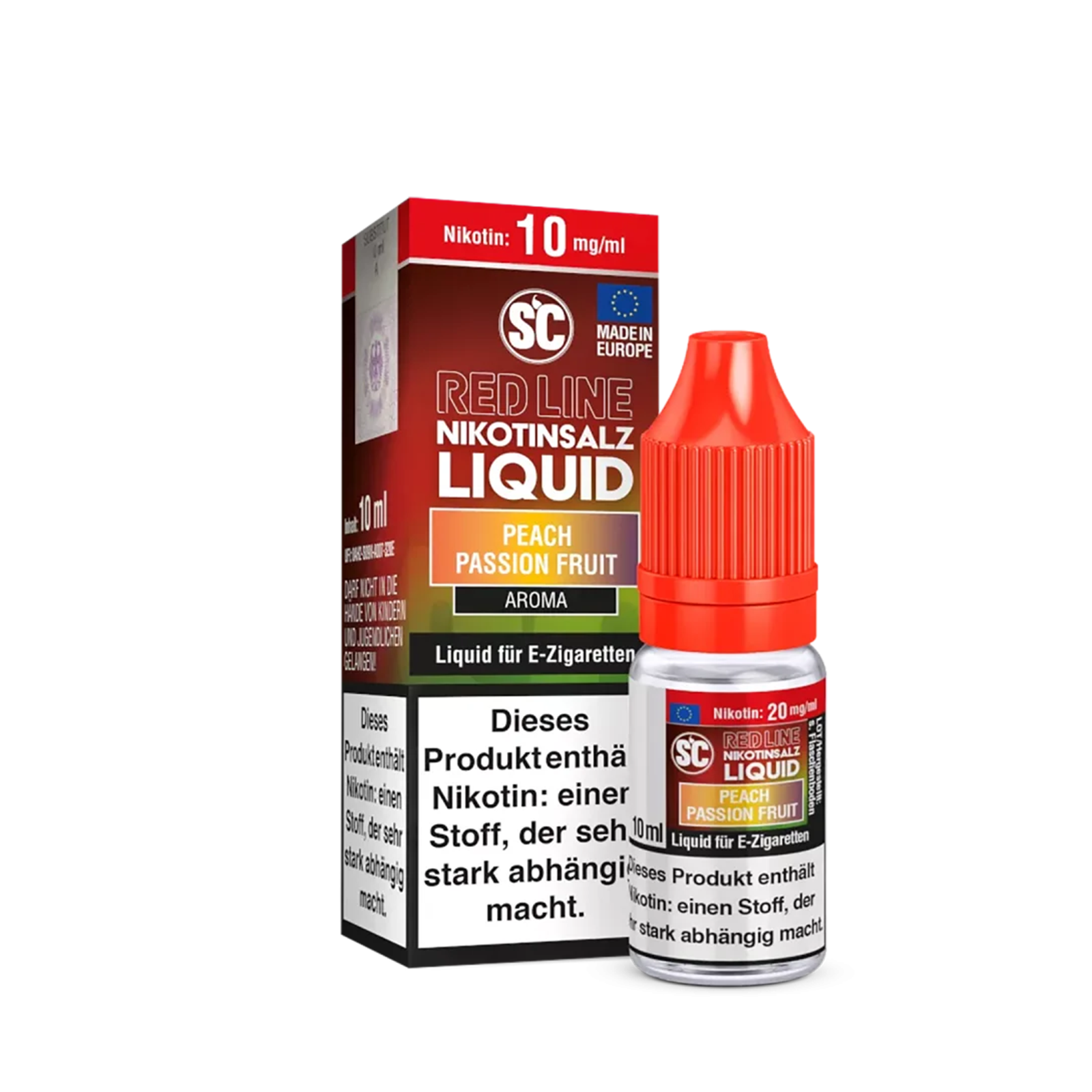 SC - E-Liquid - NicSalt - Red Line - Peach Passion Fruit - 10 ml - 10 mg