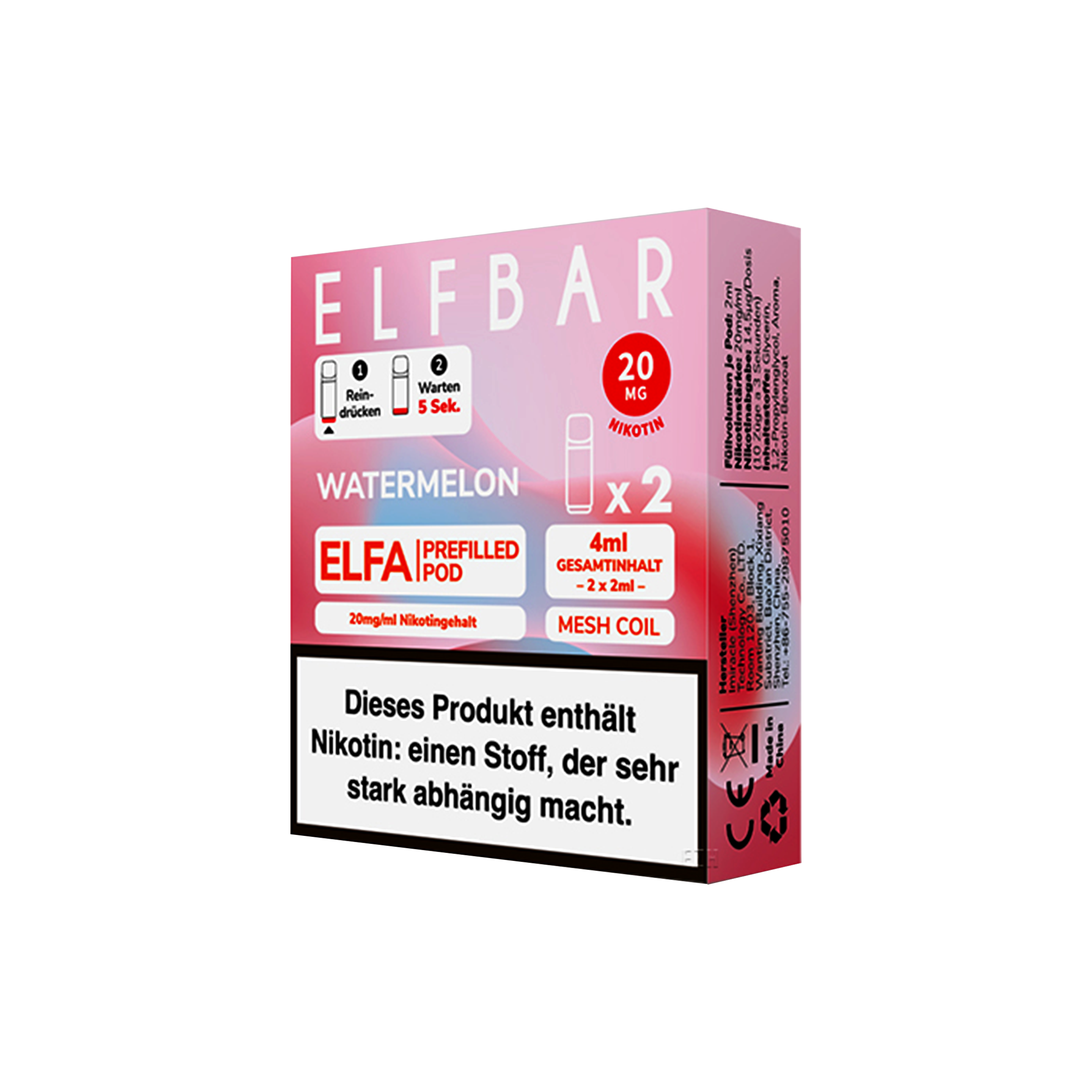 Elf Bar ELFA CP Prefilled Pod Watermelon | Neue Liquid Sorten