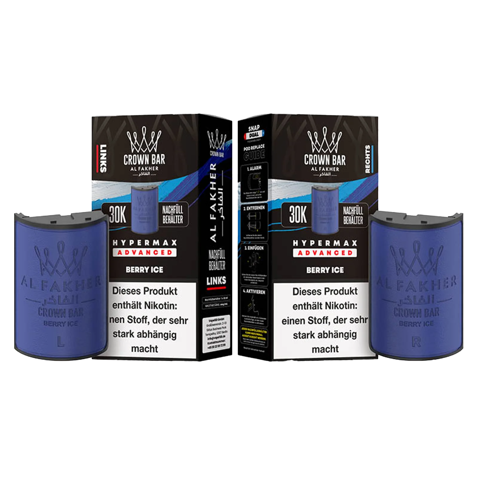 Al Fakher - Crown Bar - Hypermax - Advanced - 30K - Berry Ice 3
