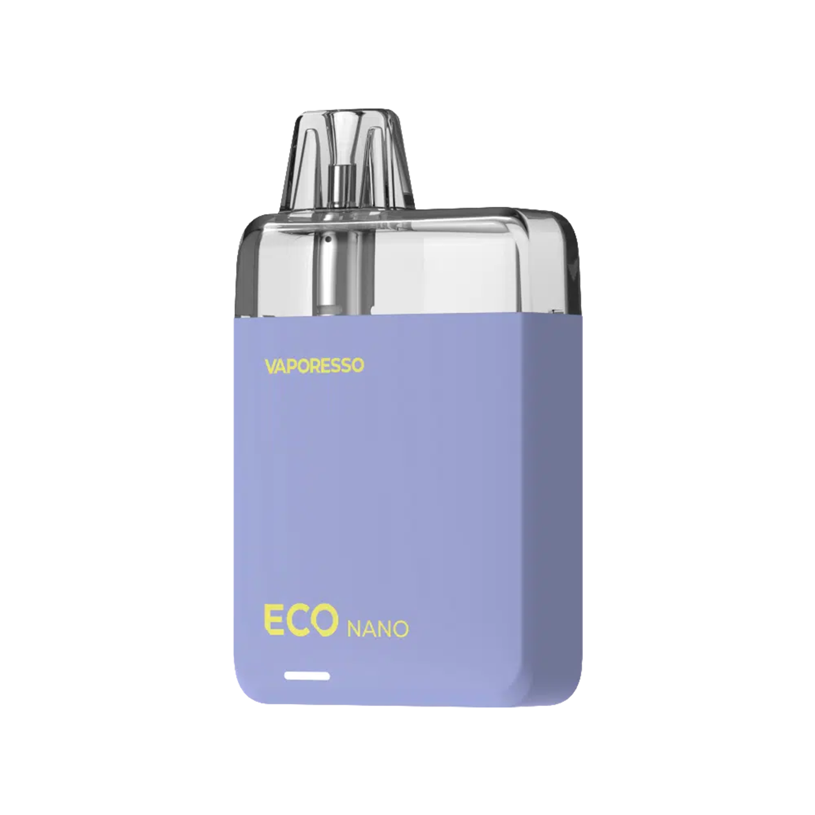 Nahaufnahme der Vaporesso ECO Nano E-Zigarette in Hellblau mit LED-Anzeige 1