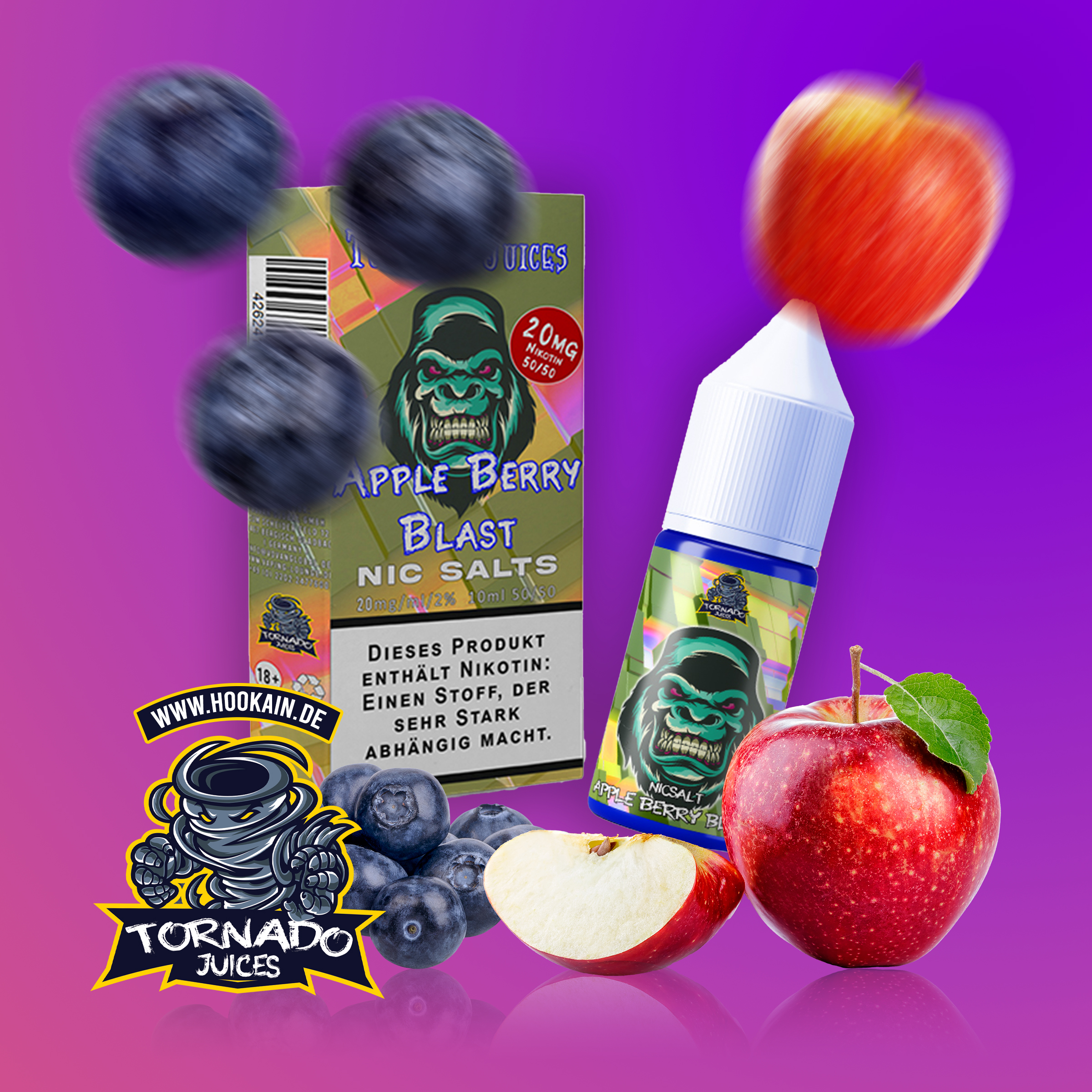 Tornado Juices Apple Berry Blast Vape E-Liquid mit Nikotinsalz 1