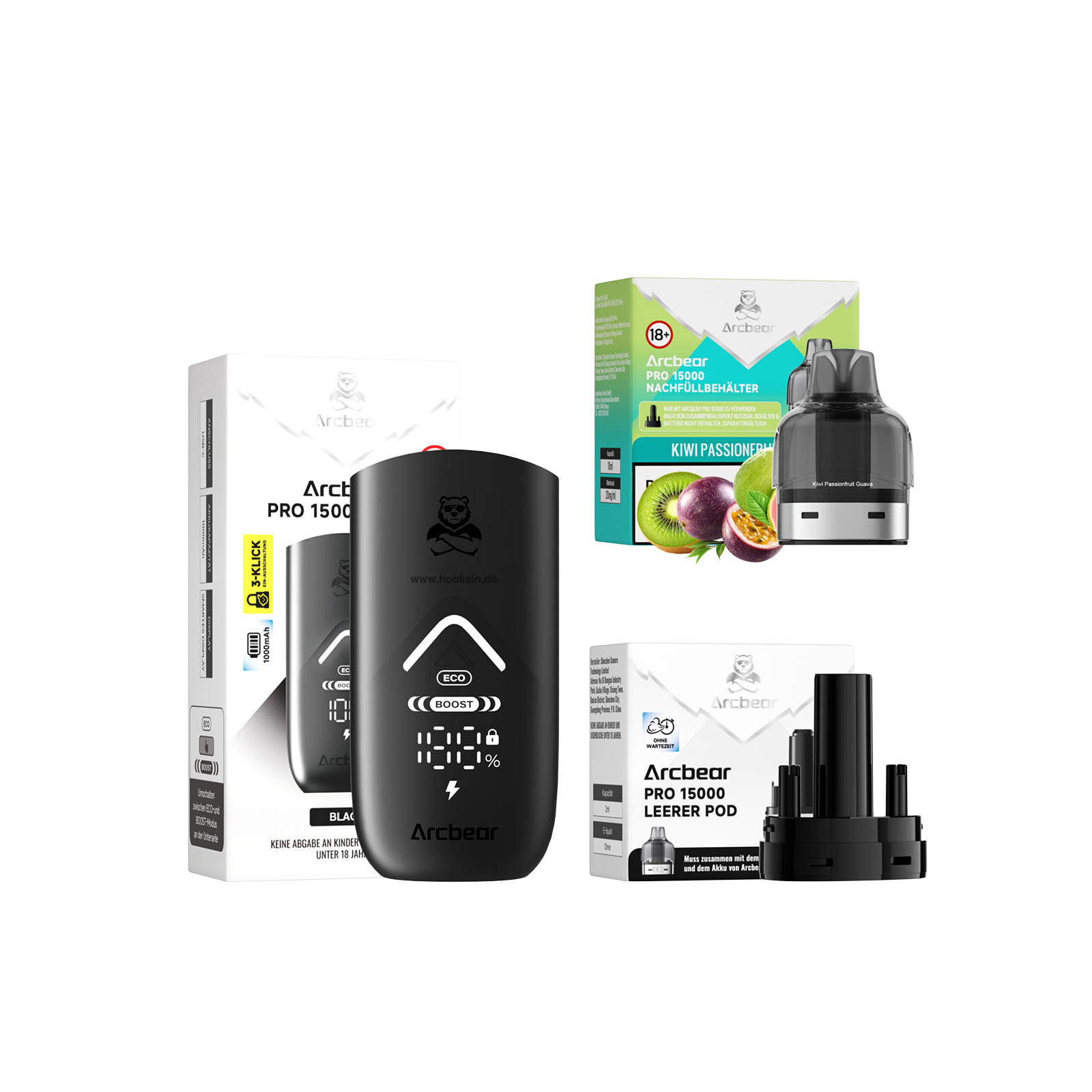 Arcbear Kiwi Passionfruit Guava Starter Kit – 10 ml Pod System