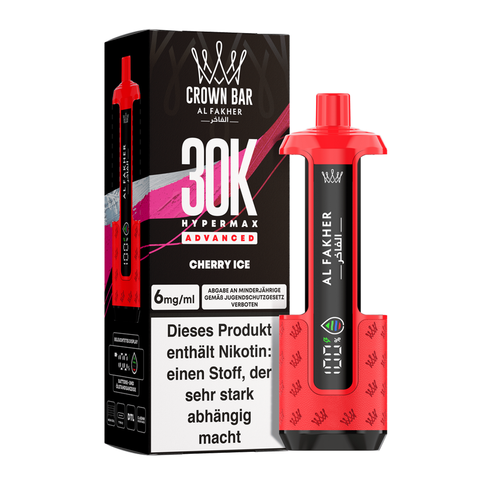 Al Fakher - Crown Bar - Hypermax - Advanced - 30K - Cherry Ice 2