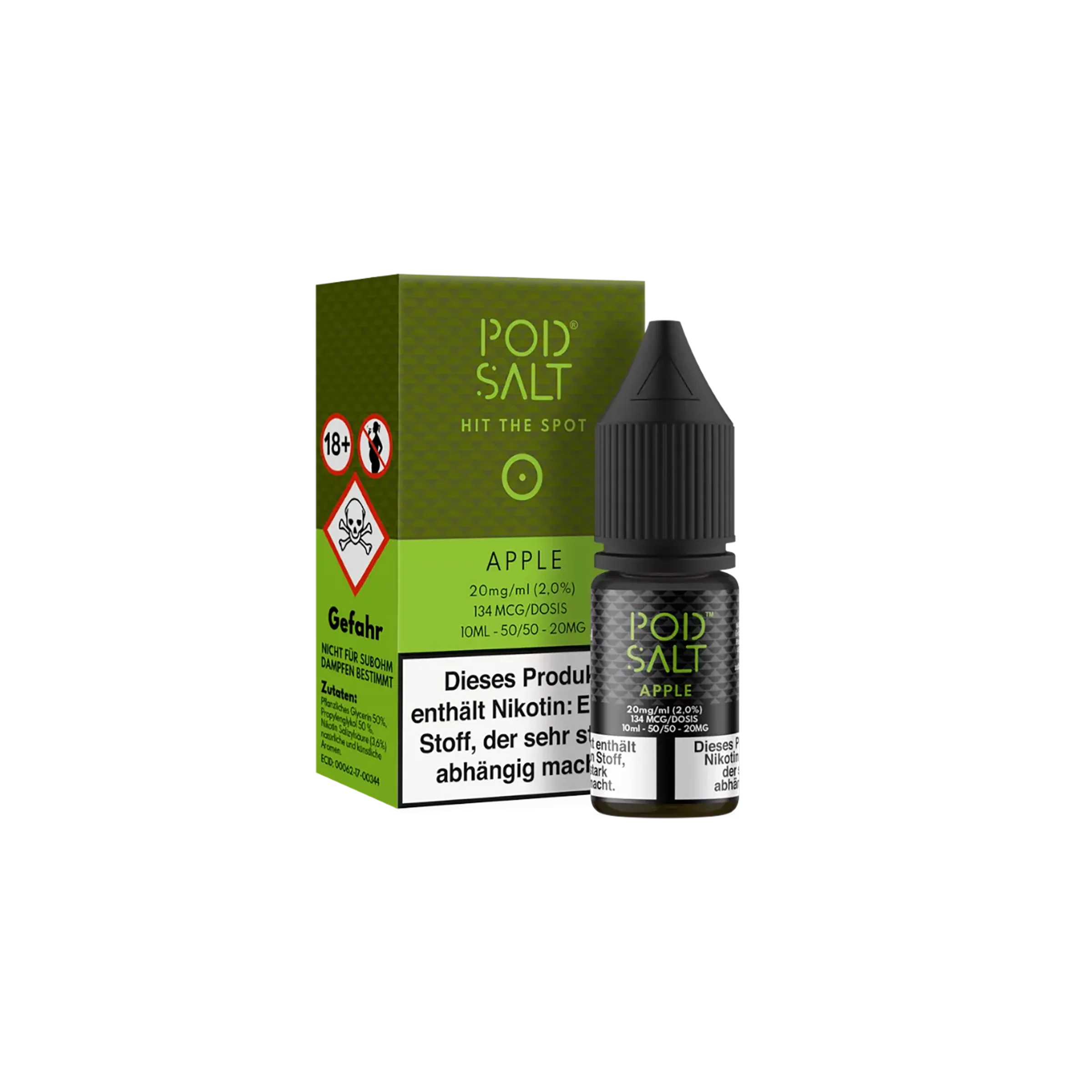 Pod Salt - E-Liquid - NicSalt - Apple - 10 ml - 20 mg