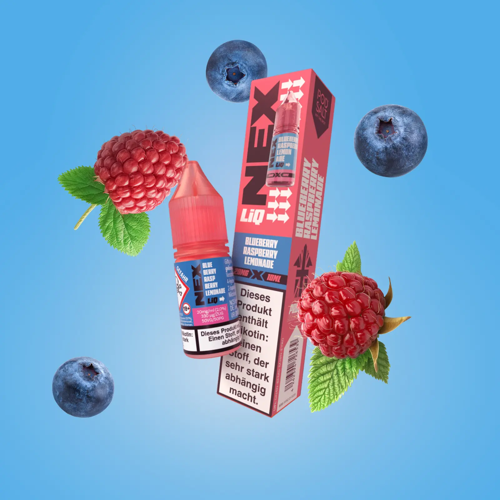 NexLiq - Pod Salt- NicSalt - 10 ml 20 mg Blueberry Raspberry Lemonade 1