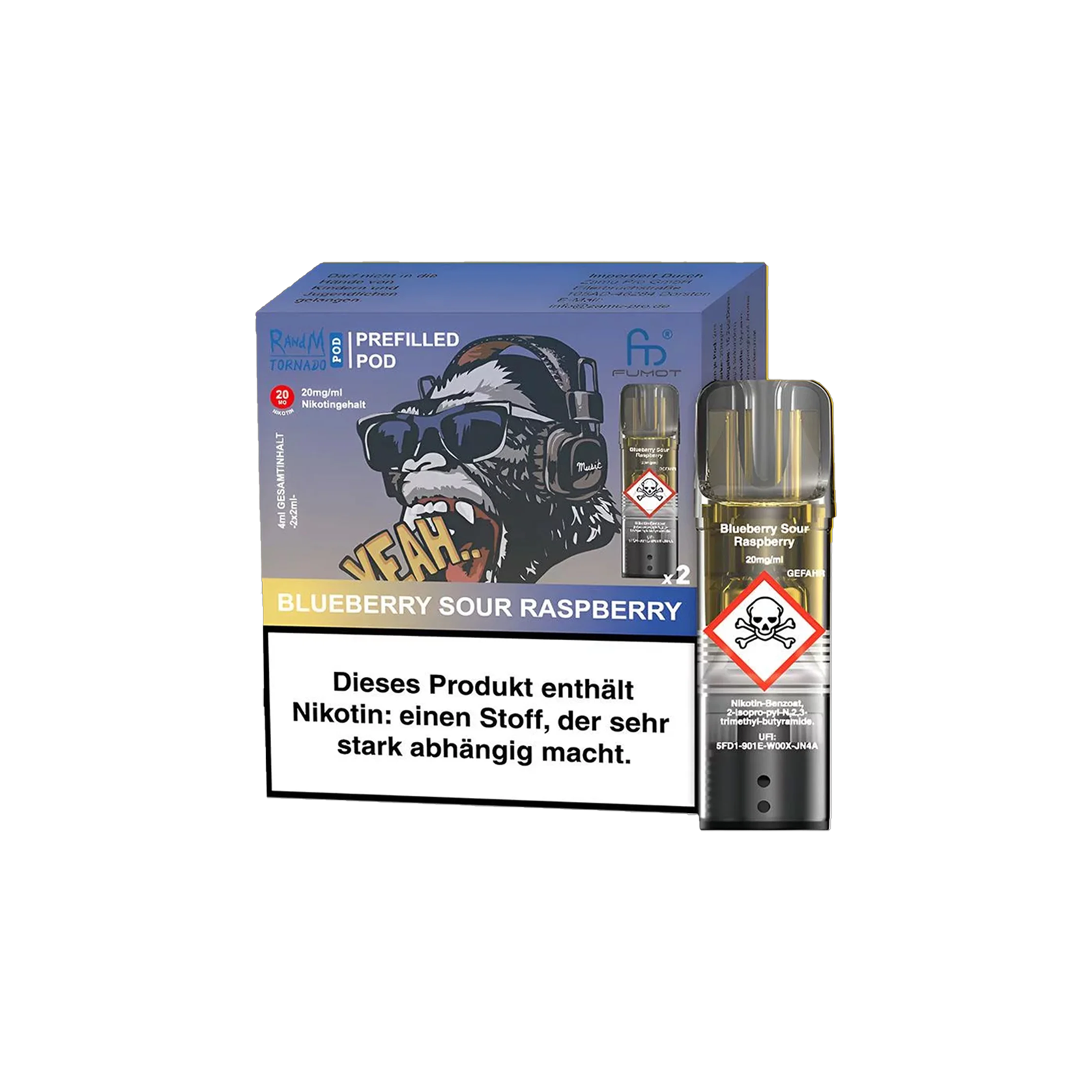 RandM  - Tornado Pods - Blueberry Sour Raspberry - 2 Pack - 20 mg - 2 ml