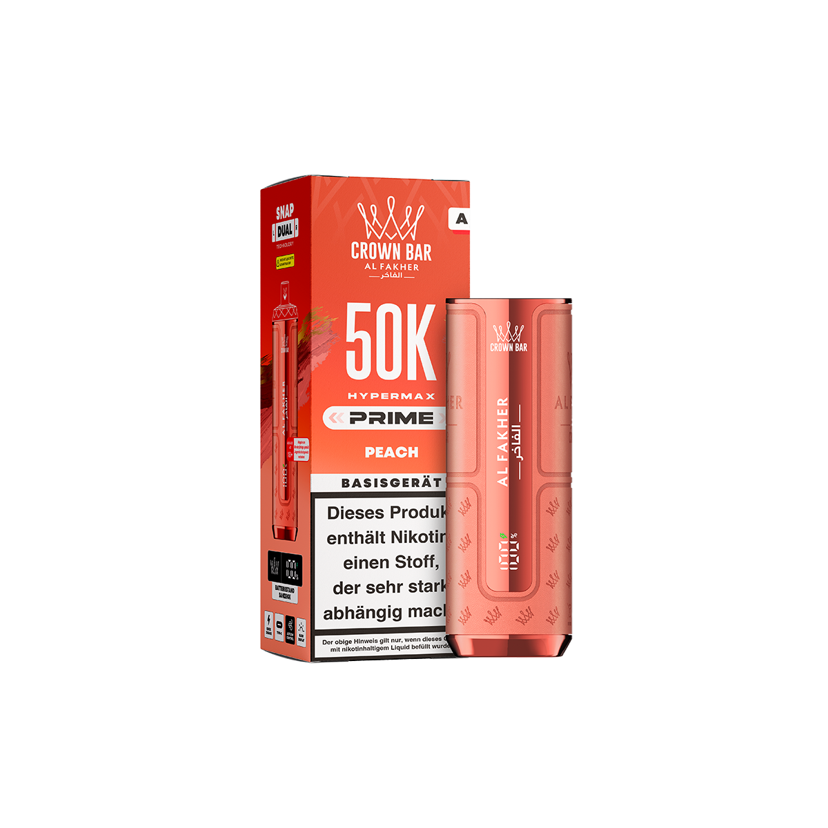 Al Fakher- Hypermax - Prime - 50K - Basisger&auml;t - Peach 1