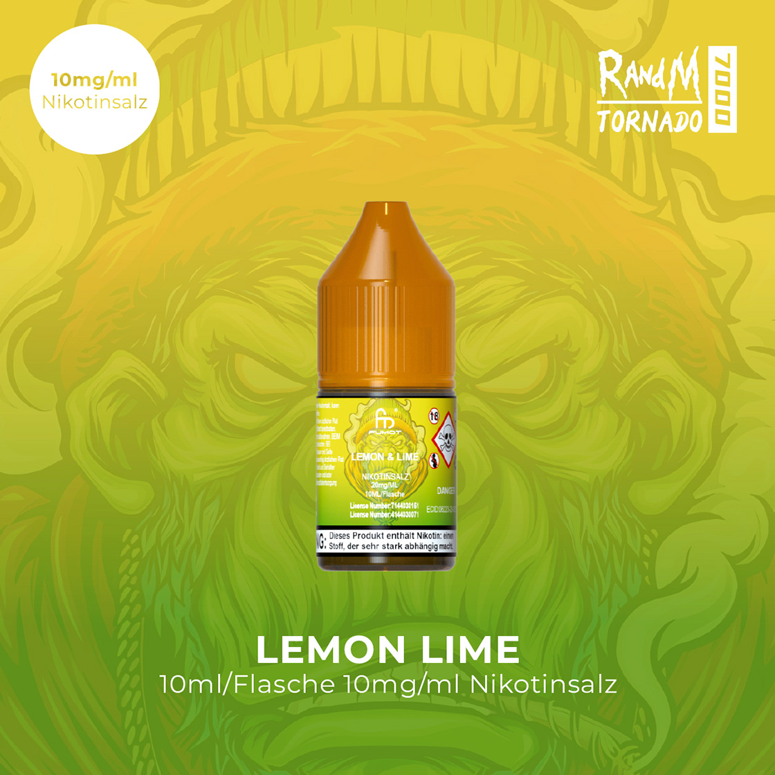 RandM Tornado 7000 | Lemon Lime E-Liquid Nikotinsalz 10 mg 1