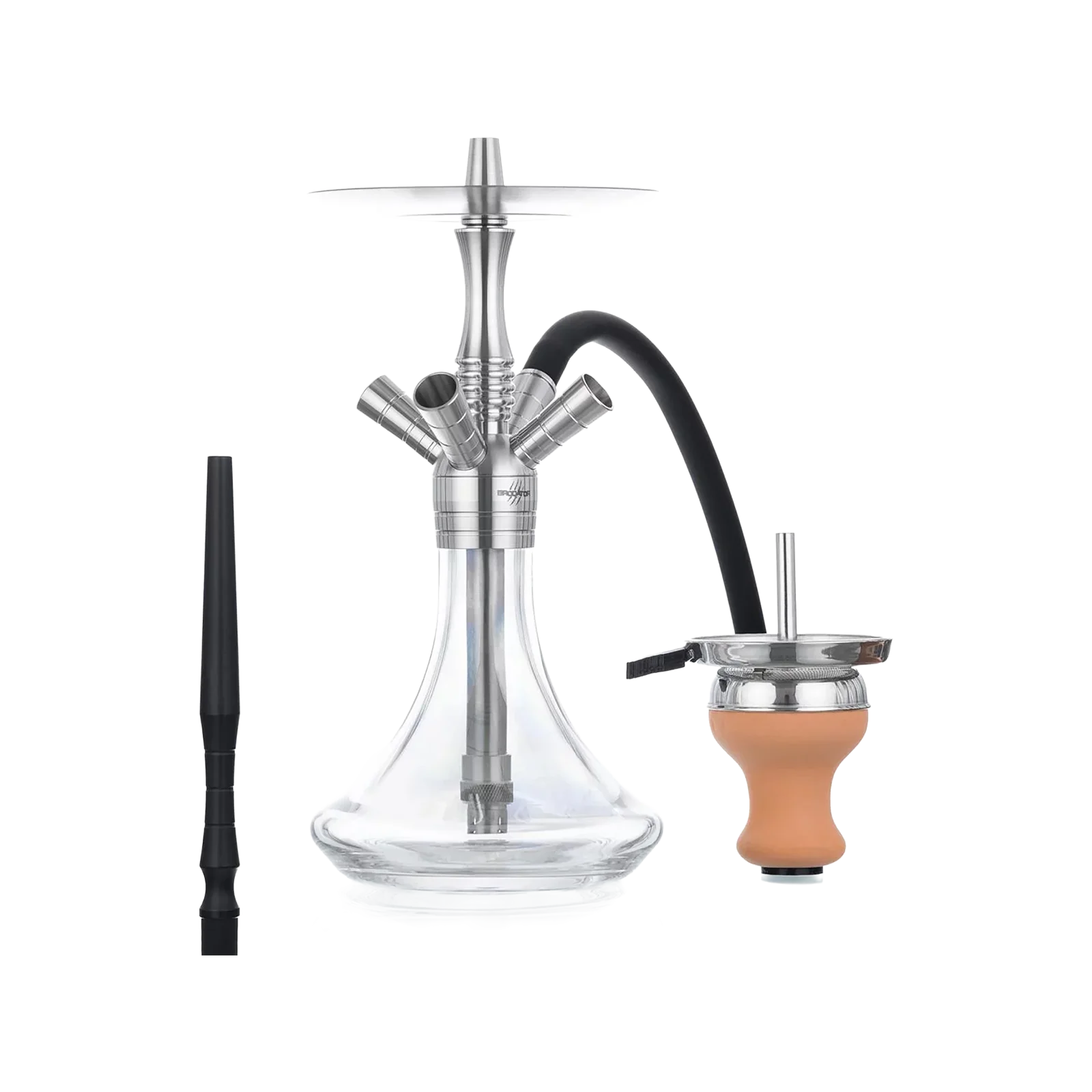 Mini Brodator Reptile Shisha 32cm – Edelstahl & Kristallglas 1