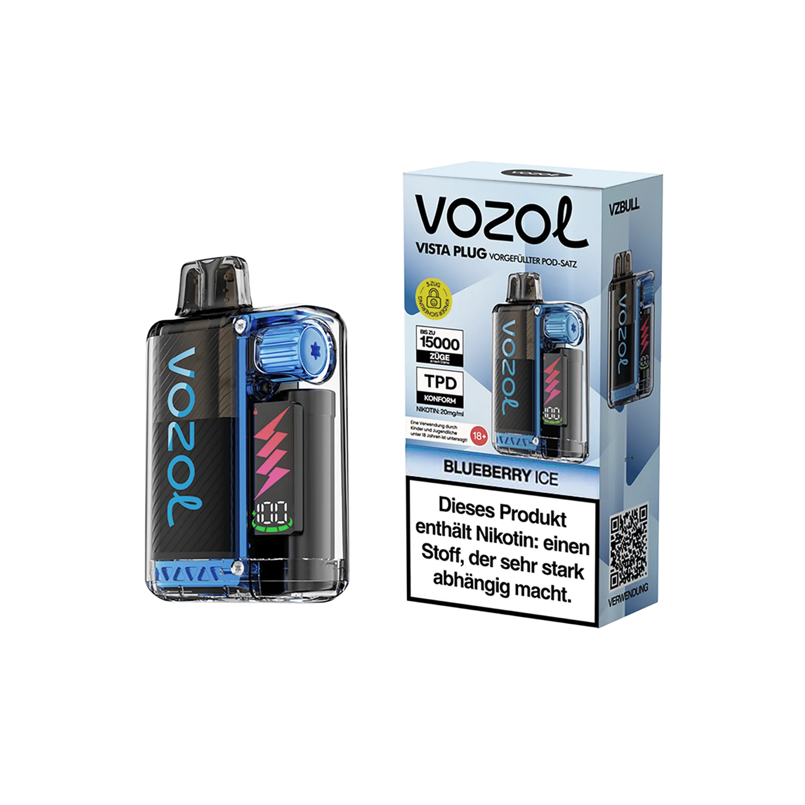 Vozol Vista Plug 15000 Blueberry Ice Starterkit – 2ml Geschmack pur - 1