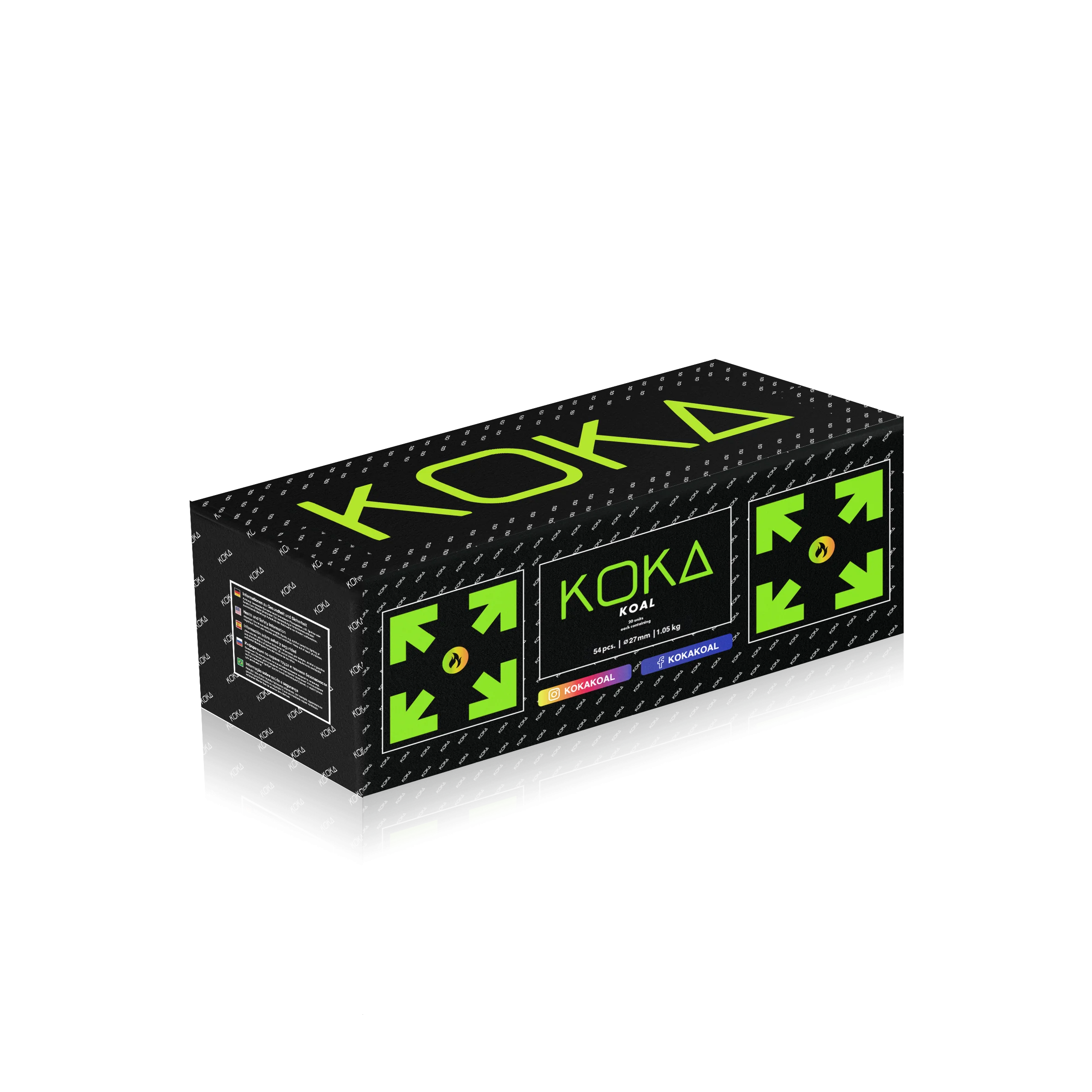 Koka Koal - 100% Pure Koka Pure Koka - 20 kg Bundle - 27 mm | Shisha Kohle | Online bestellen - Koka Koal - 22