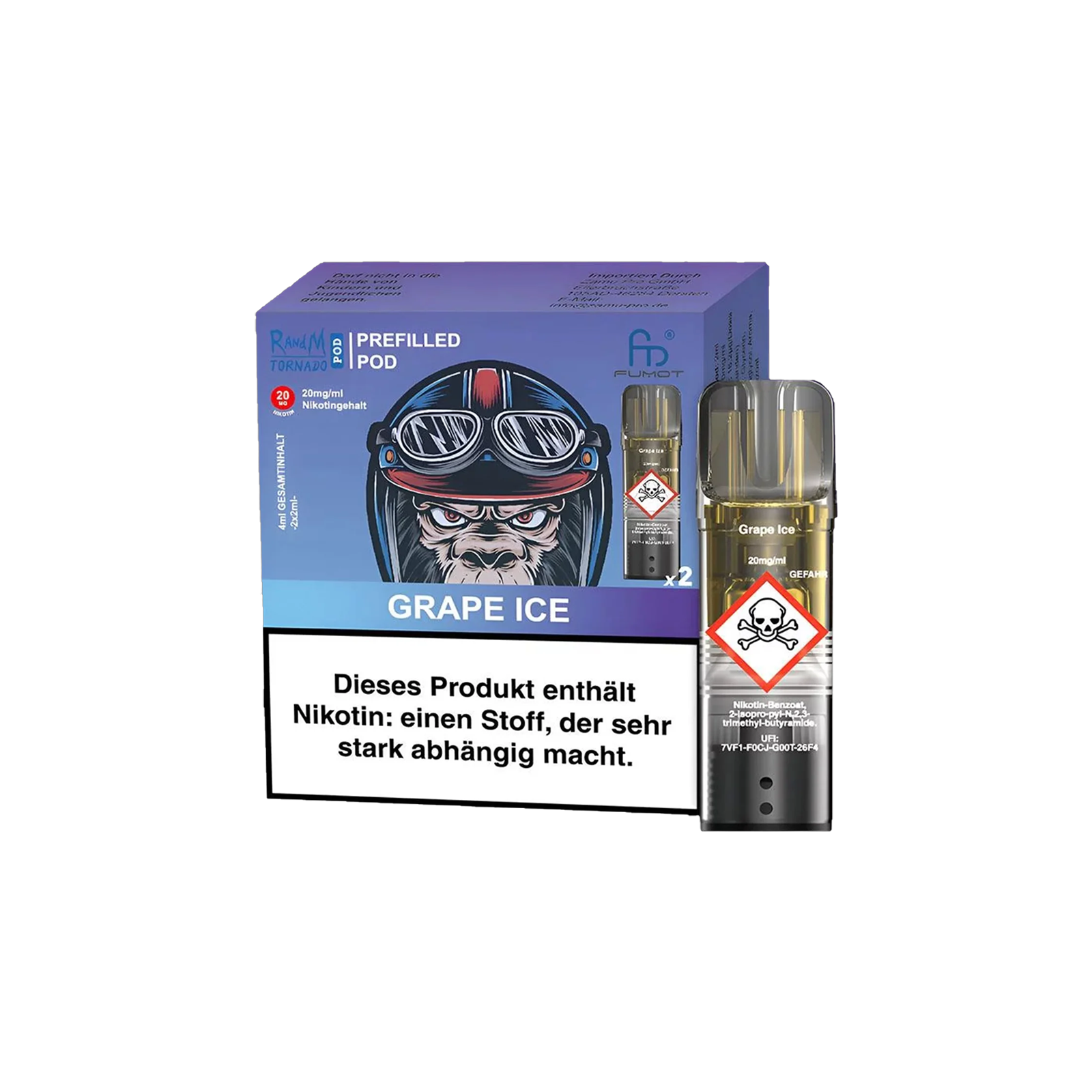 RandM  - Tornado Pods - Grape Ice - 2-pack - 20 mg - 2 ml