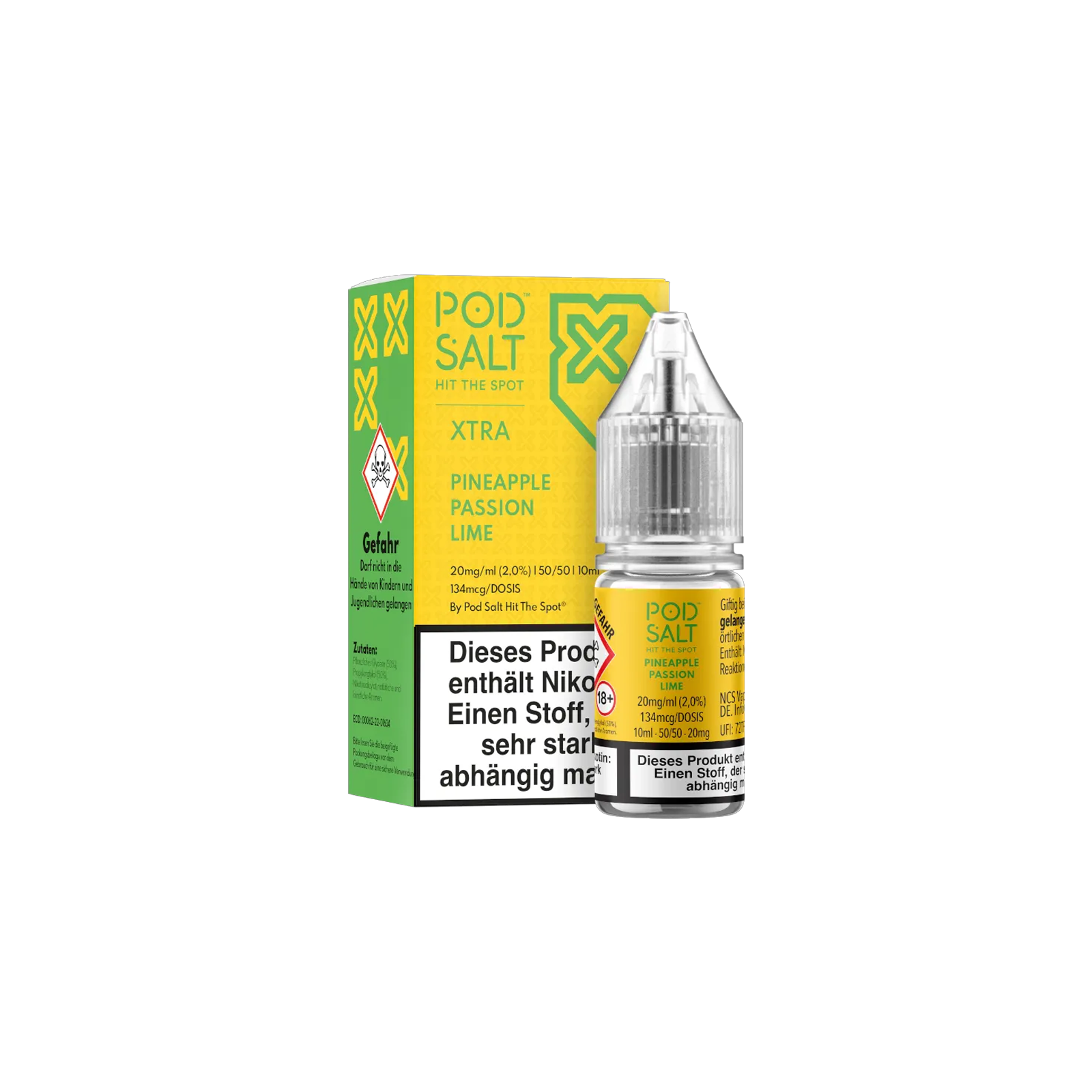 Pod Salt Xtra - E-Liquid - Nicotine salt - Pineapple Passion Lime -10 ml 20 mg 1