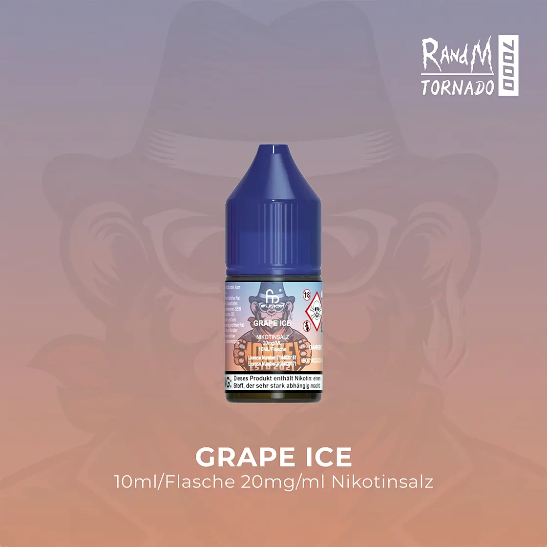 RandM Tornado 7000 Grape Ice E-Liquid Nikotinsalz 20 mg | Vape Liquids 1