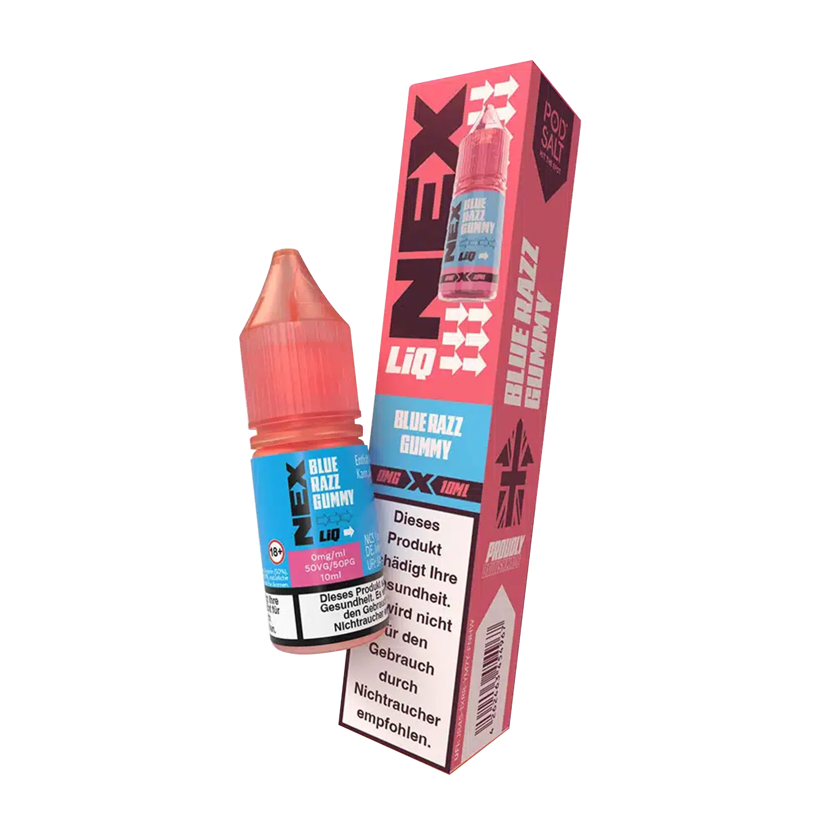 NexLiq - Pod Salt- NicSalt - 10 ml 0 mg Blue Razz Gummy 1