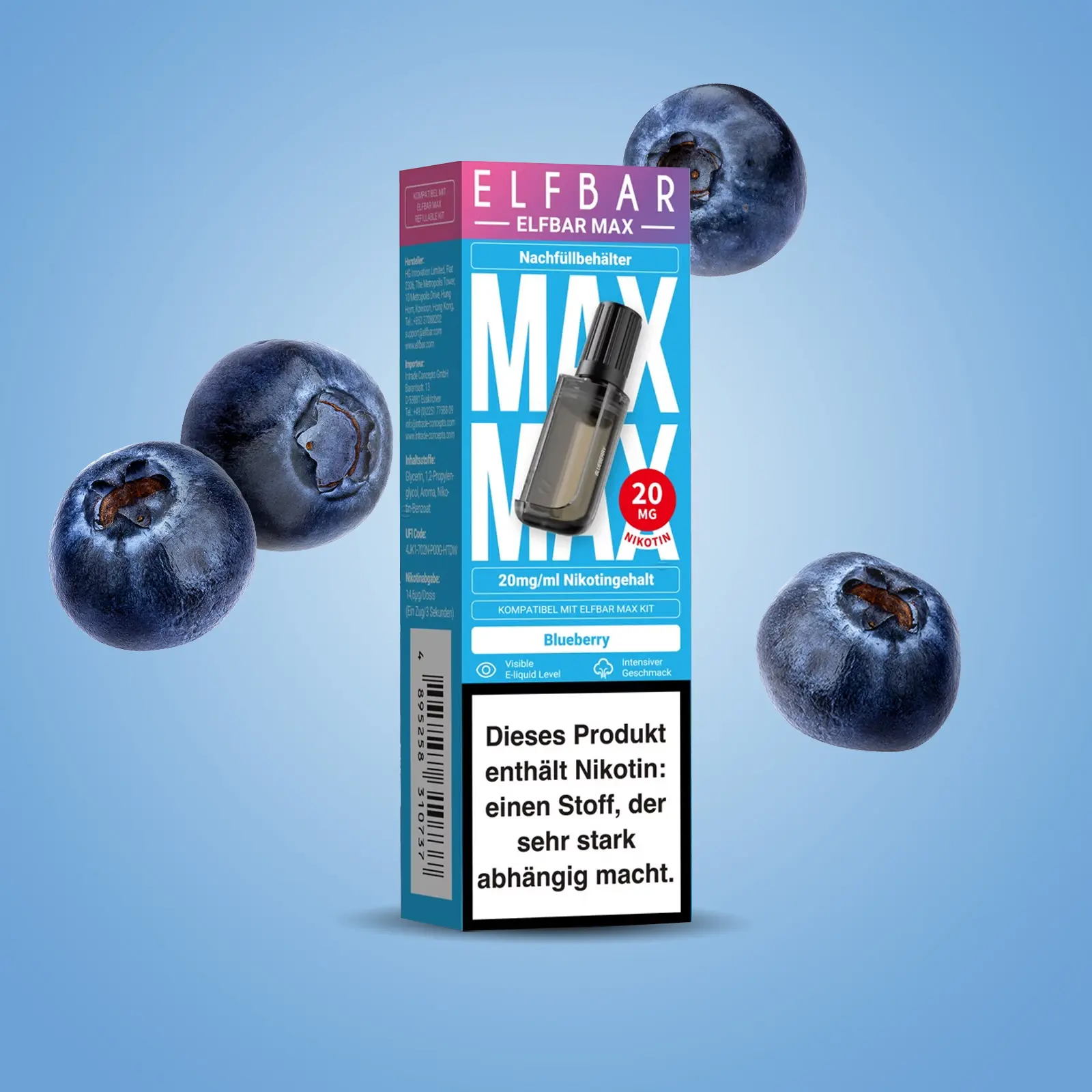 Elf Bar - Max - Pod - Blueberry - 20 mg  1