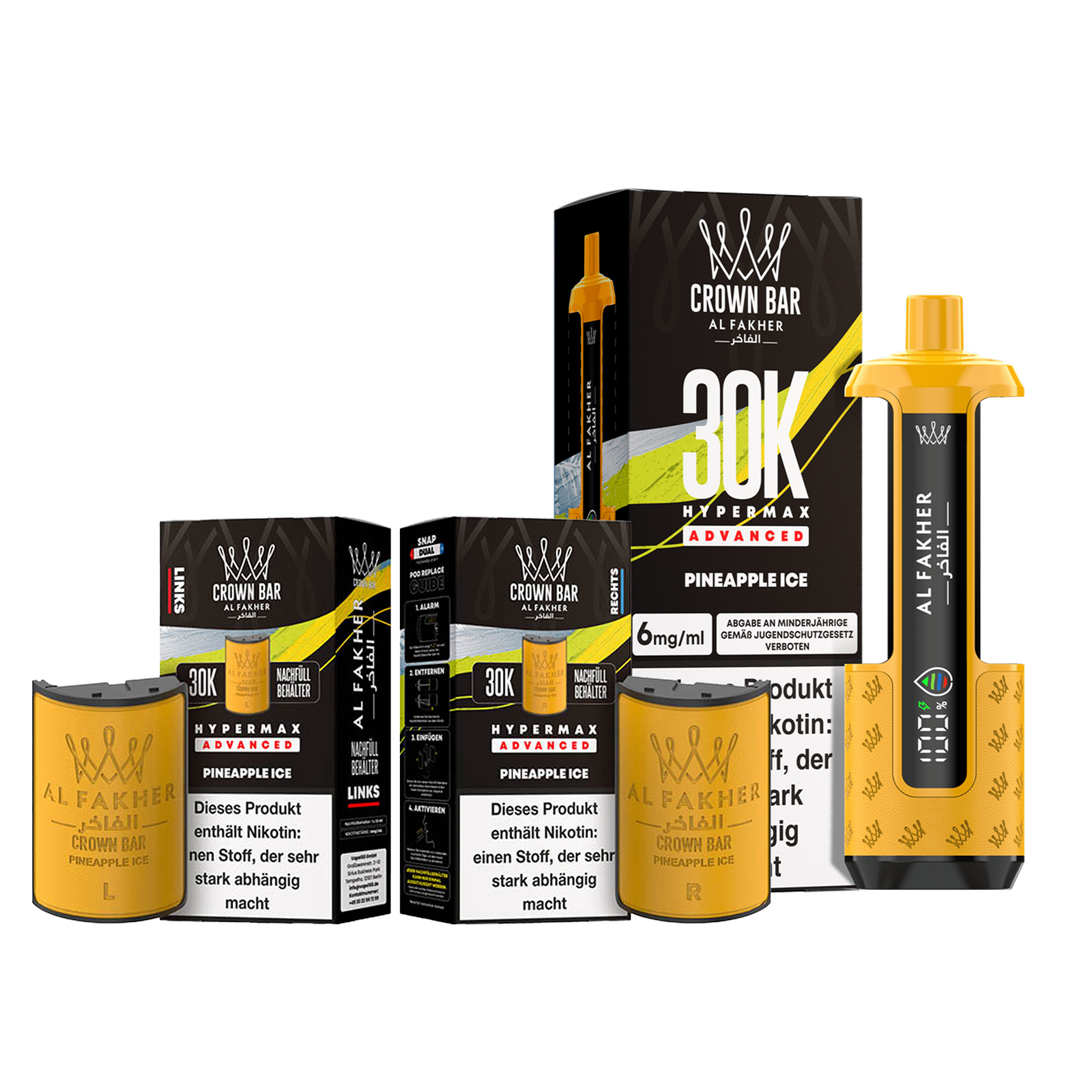 Al Fakher - Crown Bar - Hypermax - Advanced - 30K - Pineapple Ice 1