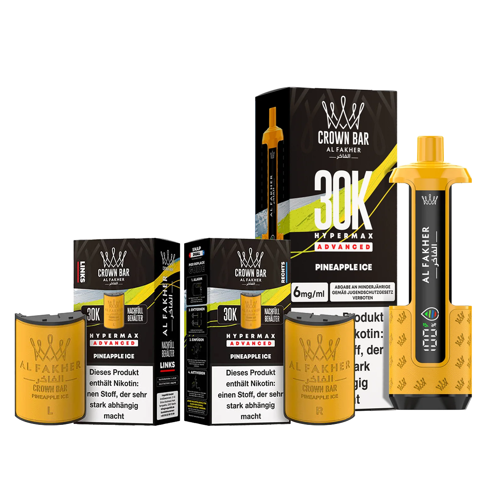 Al Fakher - Crown Bar - Hypermax - Advanced - 30K - Pineapple Ice 1