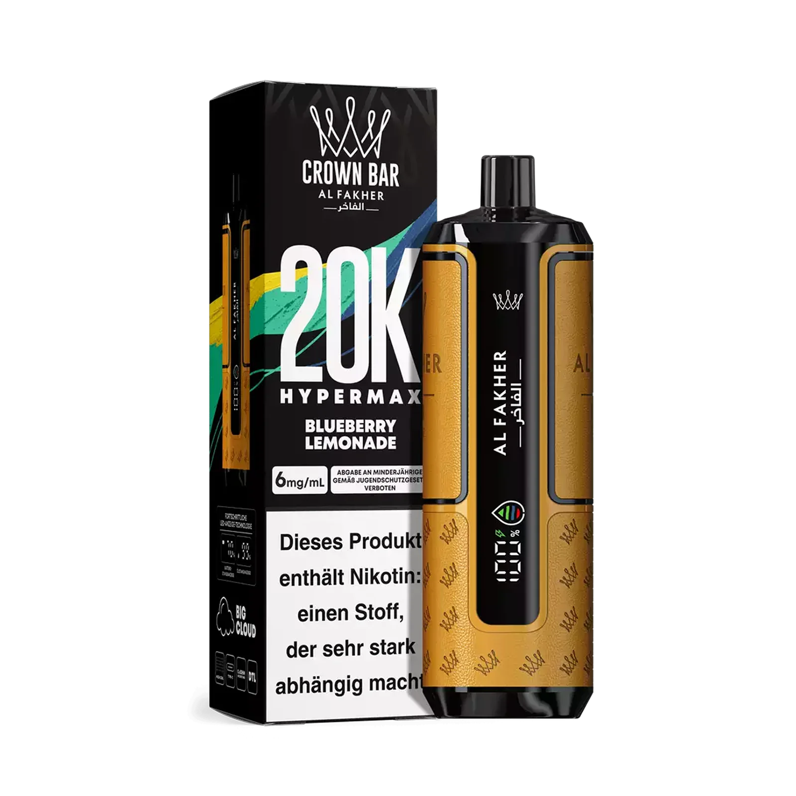 Al Fakher - Crown Bar - Hypermax - 20k - Blueberry Lemonade1