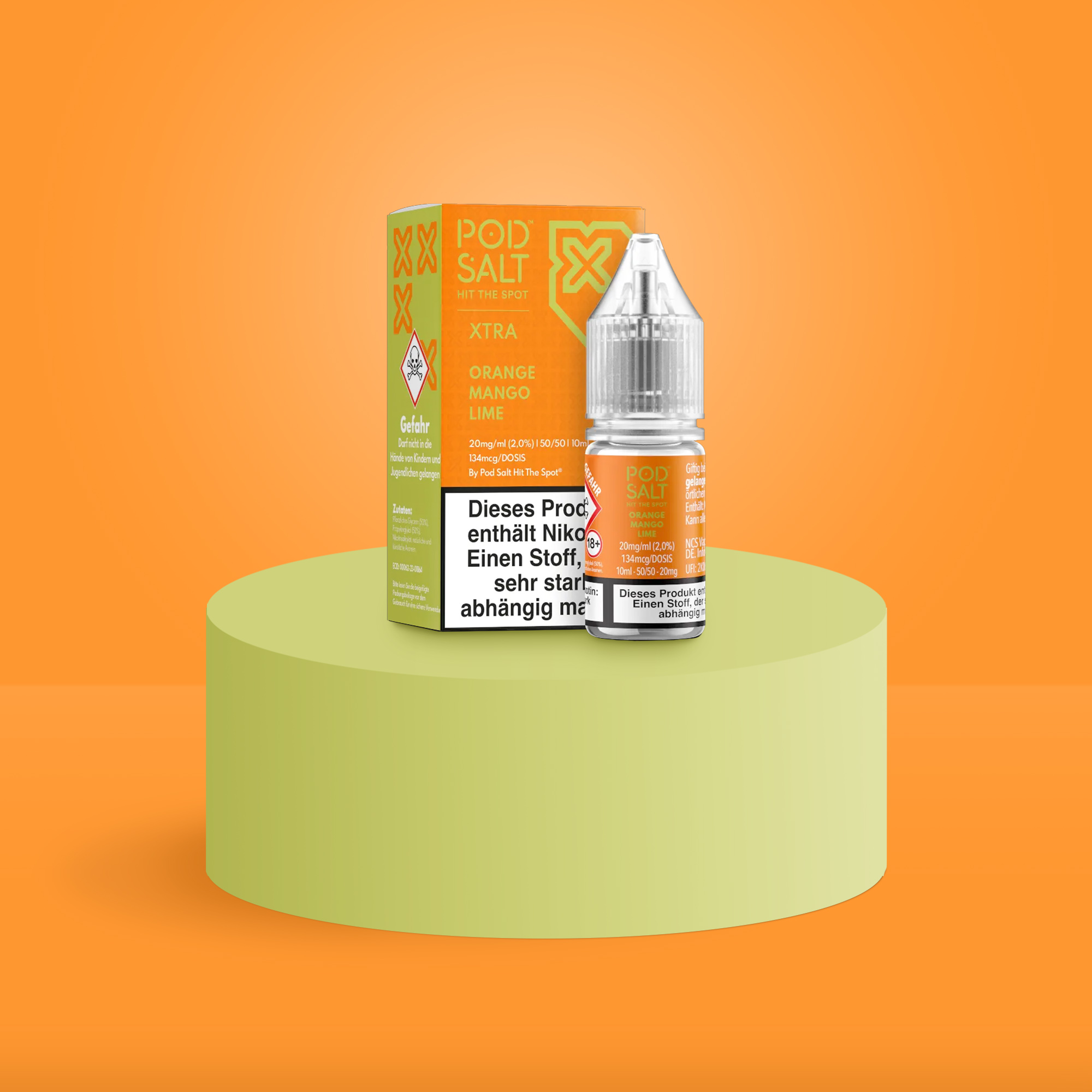 Pod Salt Xtra Nikotinsalz E-Liquid Orange Mango Lime 10 ml mit 20 mg günstig bestellen 1