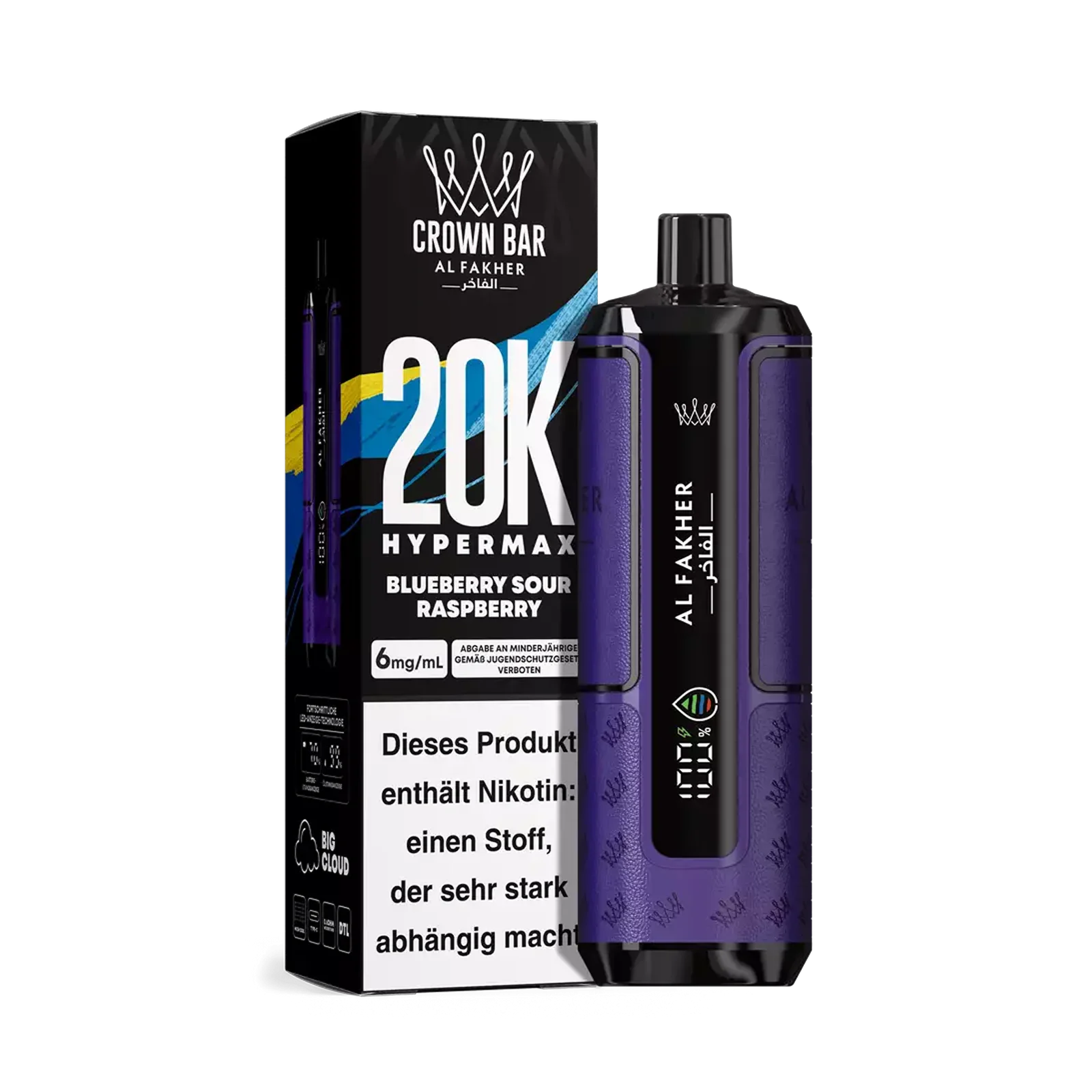 Al Fakher - Crown Bar - Hypermax - 20k - Blueberry Sour Raspberry1