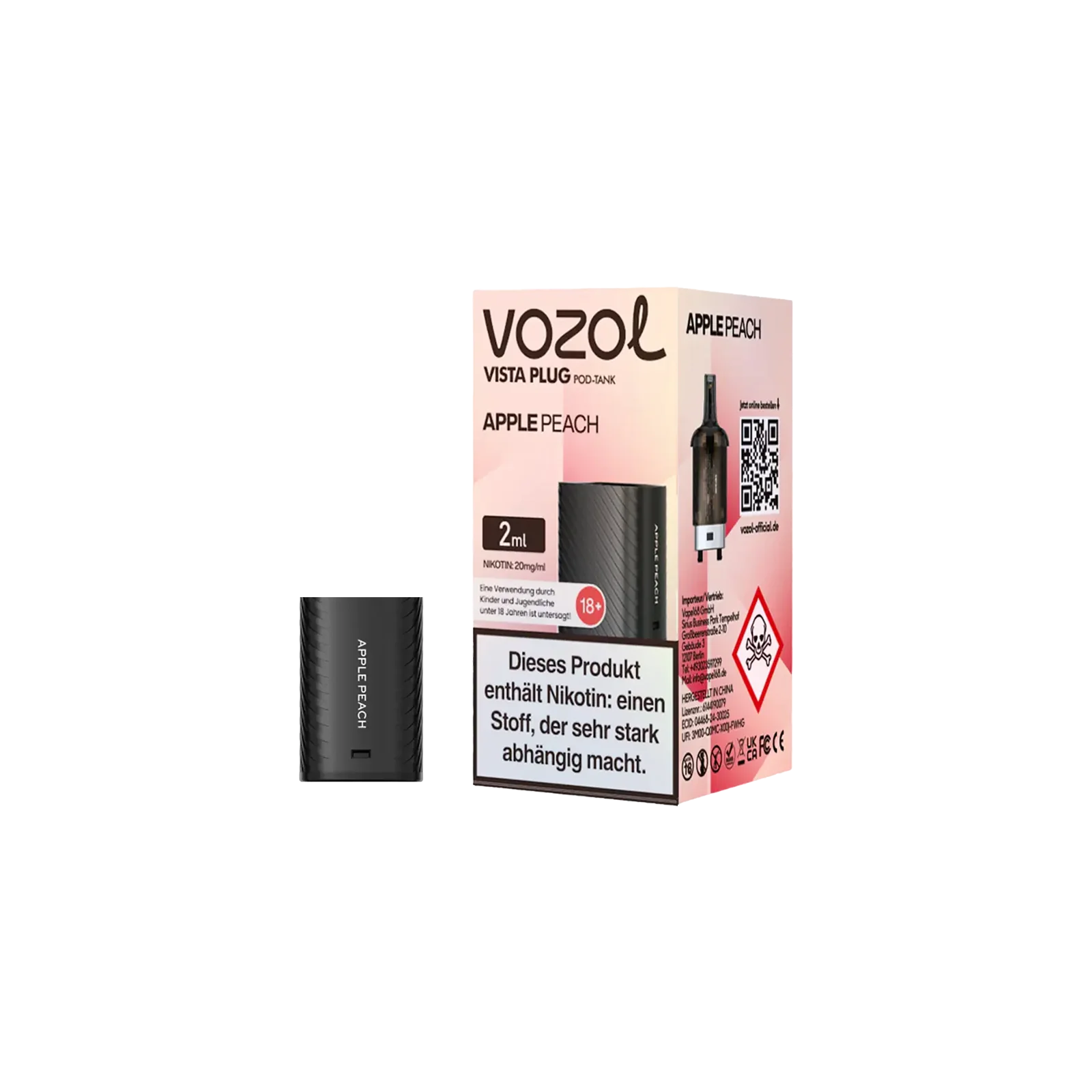 Vozol Vista Plug Apple Peach Pod 2 ml – Top Geschmack 1