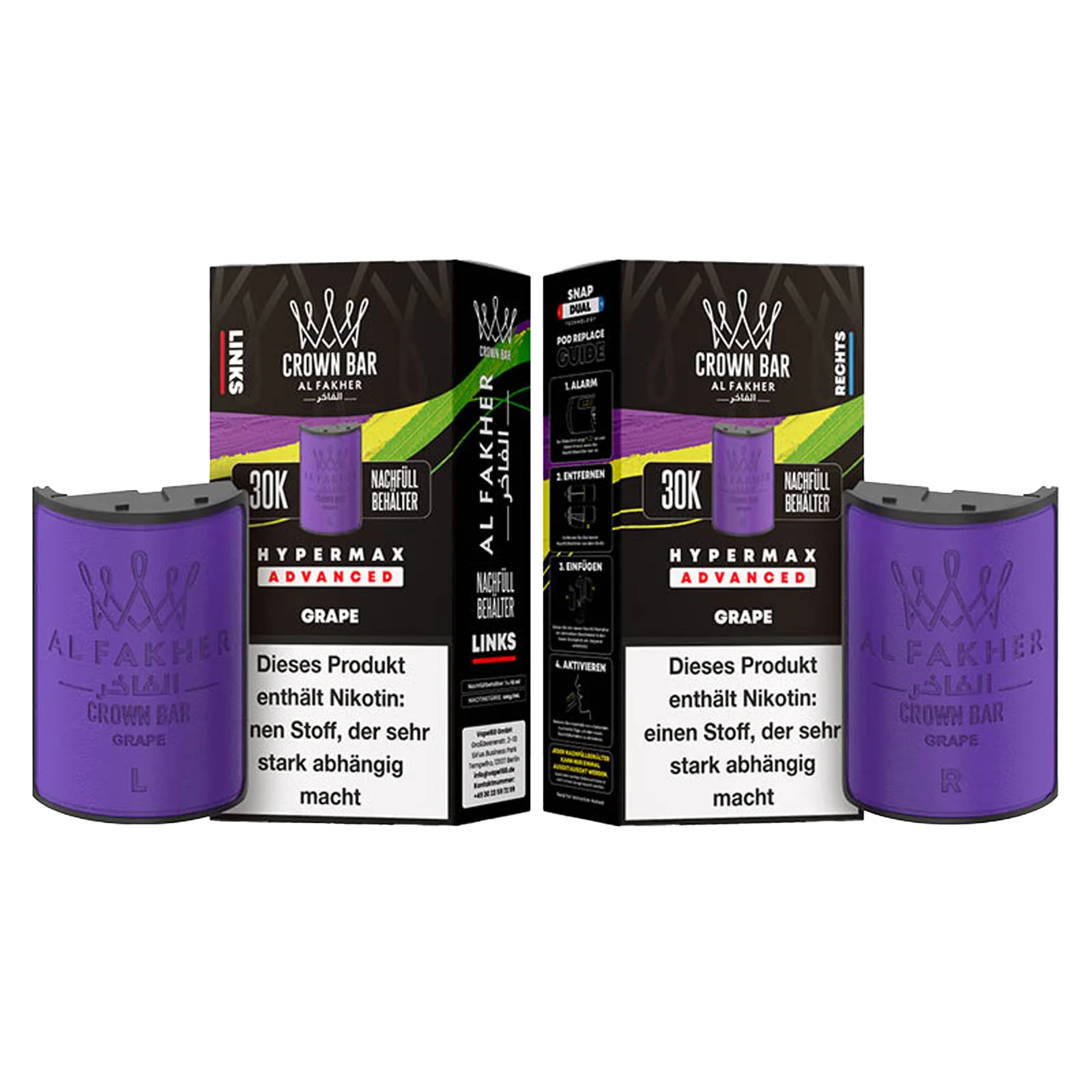 Al Fakher - Crown Bar - Hypermax - Advanced - 30K - Grape 3 Al Fakher - Crown Bar - Hypermax - Advanced - 30K - Grape 3