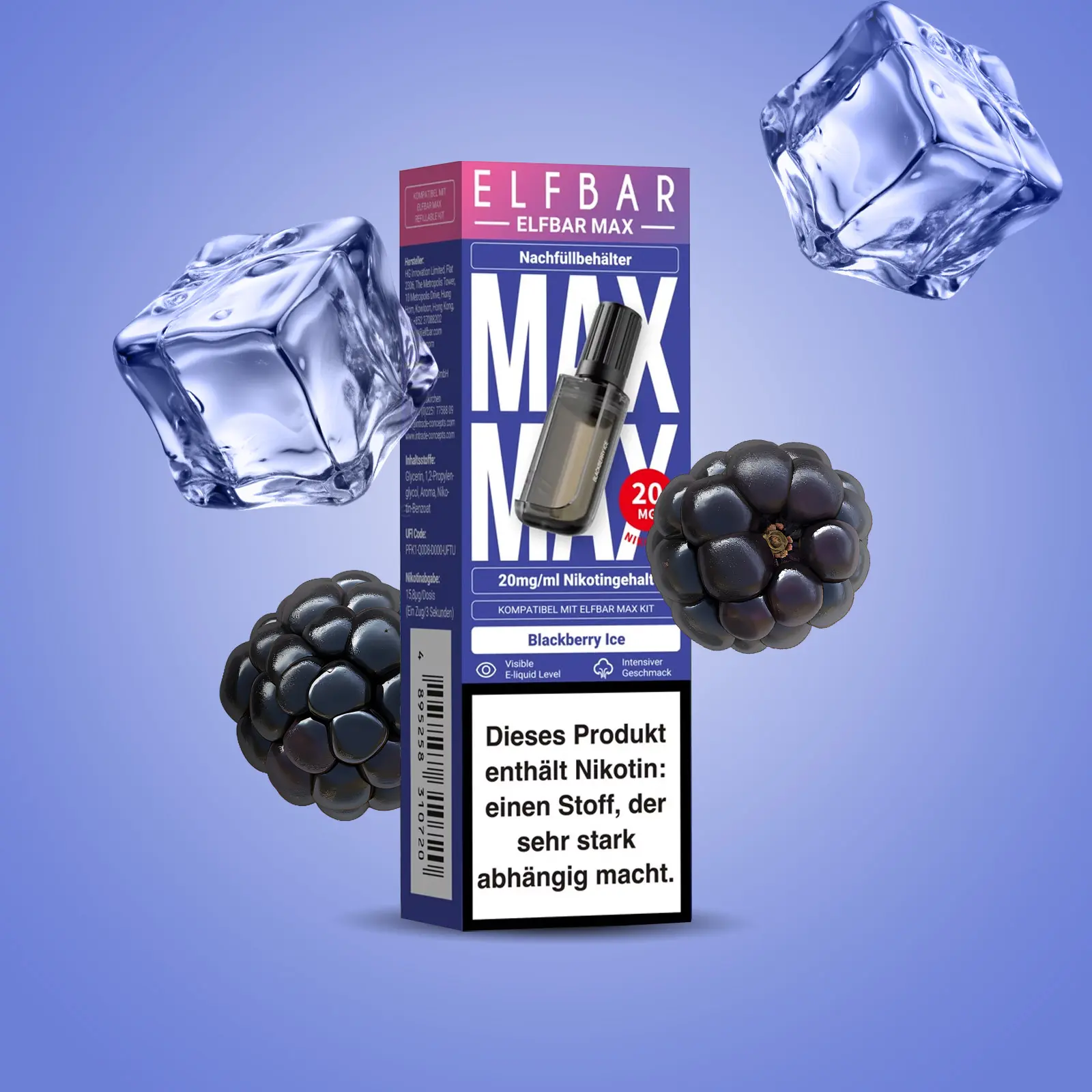 Elf Bar - Max - Pod - Blackberry Ice - 20 mg  1