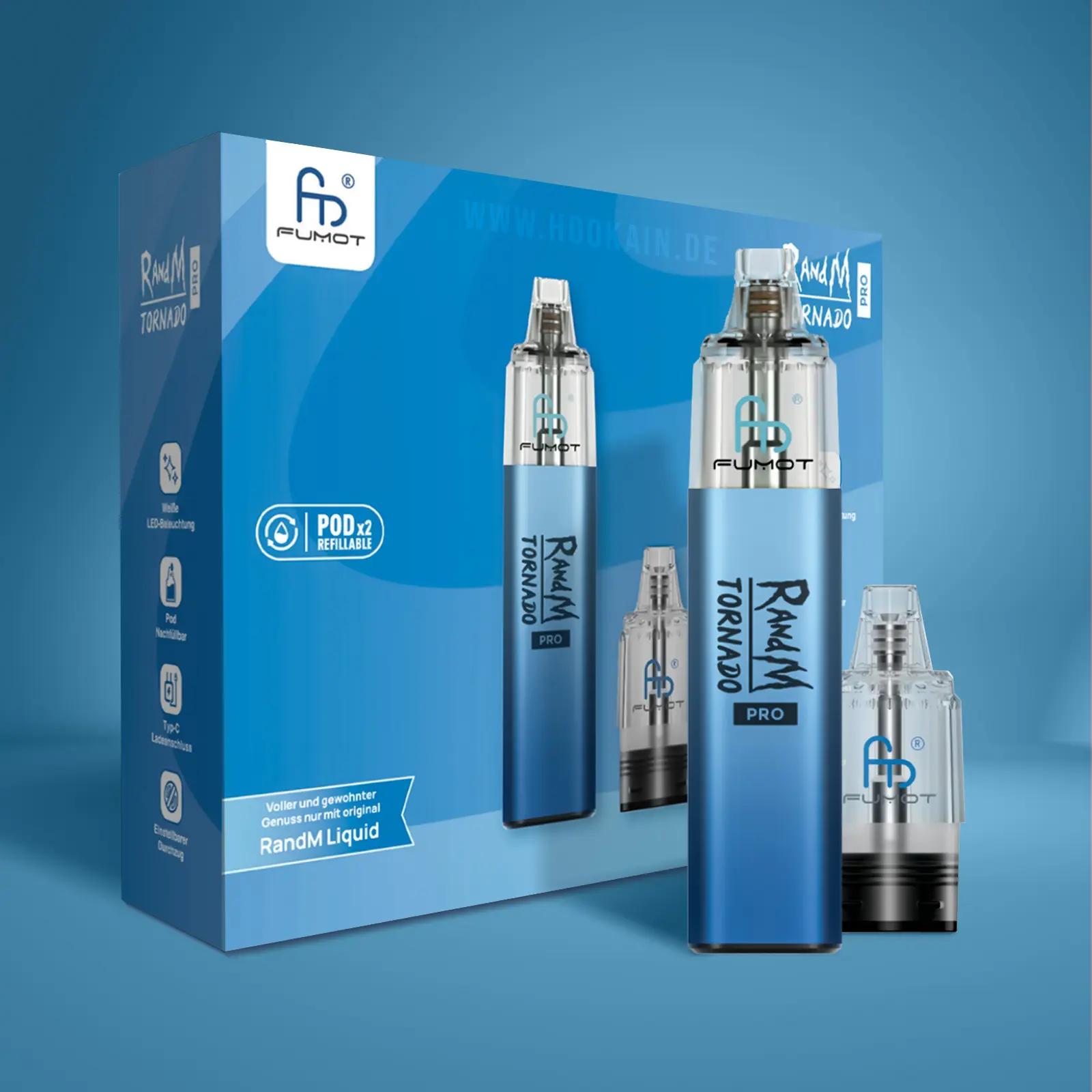 RandM Tornado Pro Pod Kit Blau| E-Zigaretten günstig online 1 RandM Tornado Pro Pod Kit Blau| E-Zigaretten günstig online 1