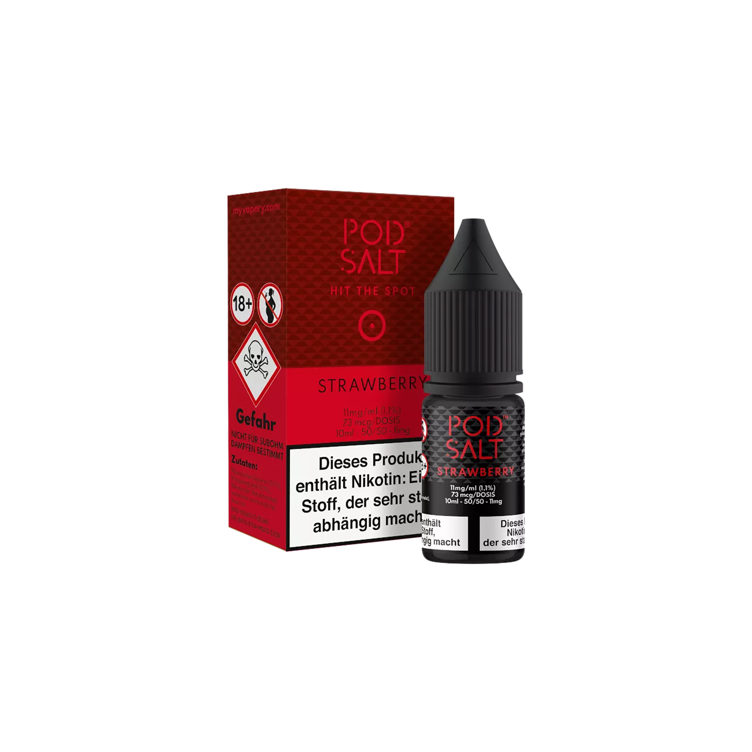 Pod Salt - E-Liquid - NicSalt - Strawberry - 10 ml - 11 mg