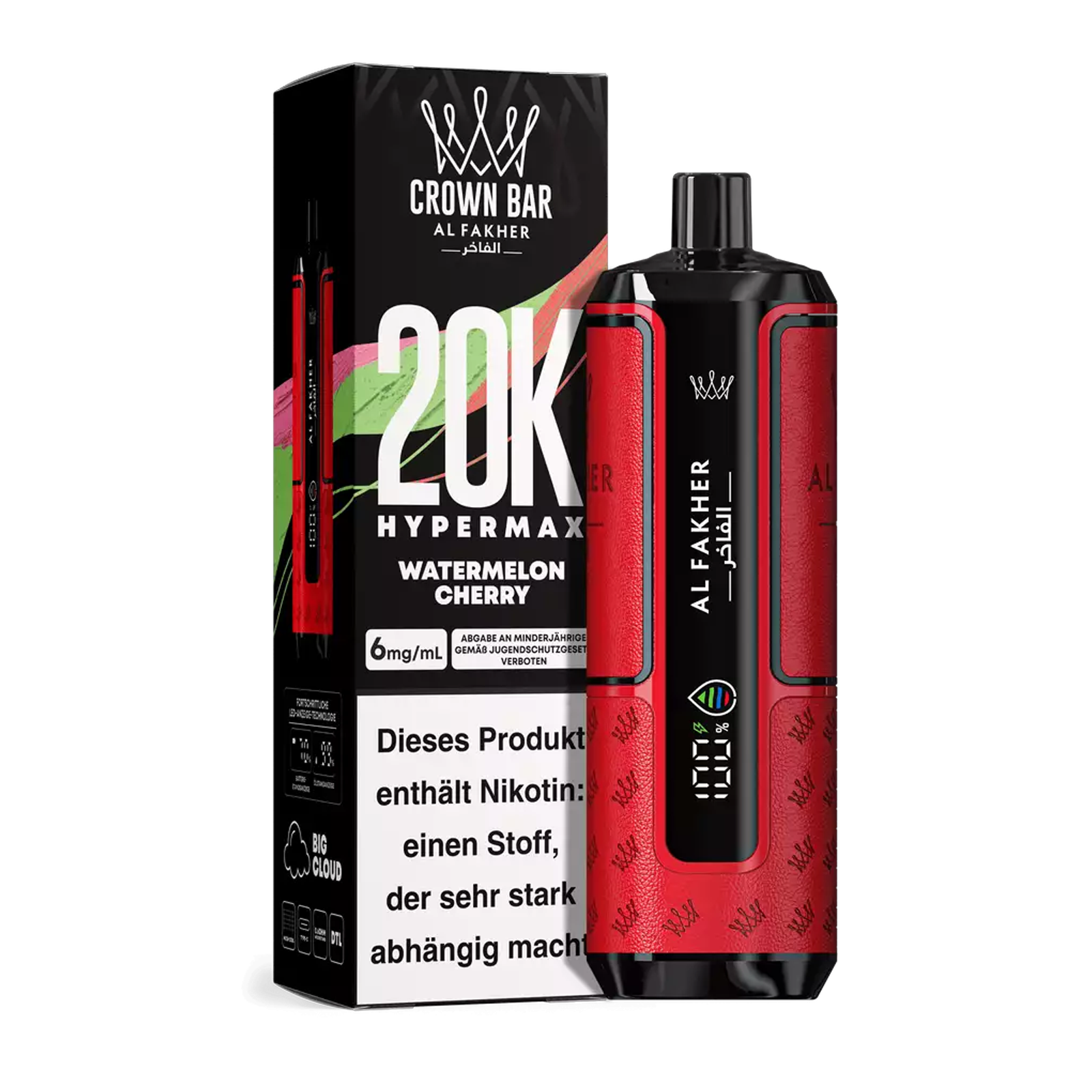Al Fakher - Crown Bar - Hypermax - 20k - Watermelon Cherry 1